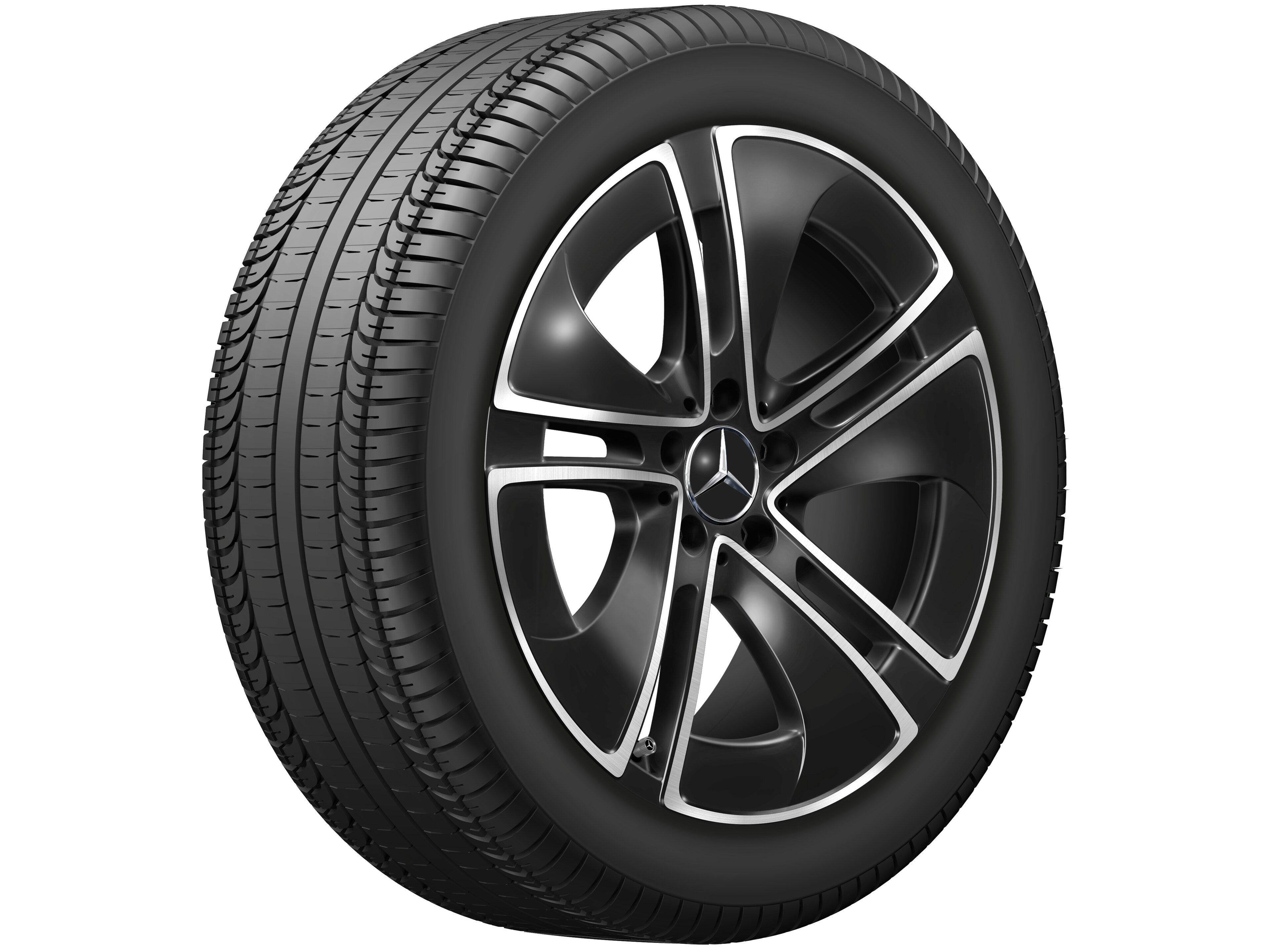 5-spoke wheel, Aero, 48.3 cm (19-inch) - 8 J x 19 ET 45,1, black, high-sheen