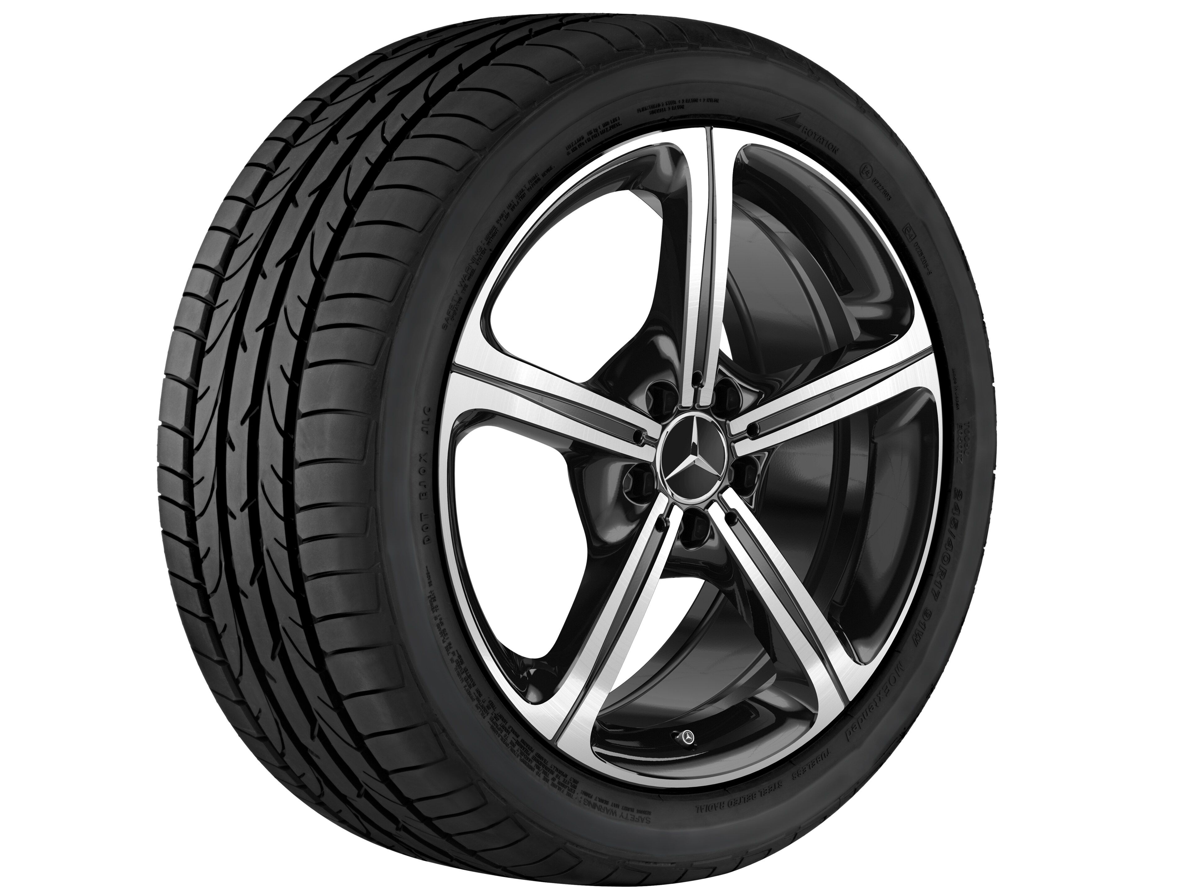5-spoke wheel, 48.3 cm (19-inch) - 8 J x 19 ET 33, black, high-sheen
