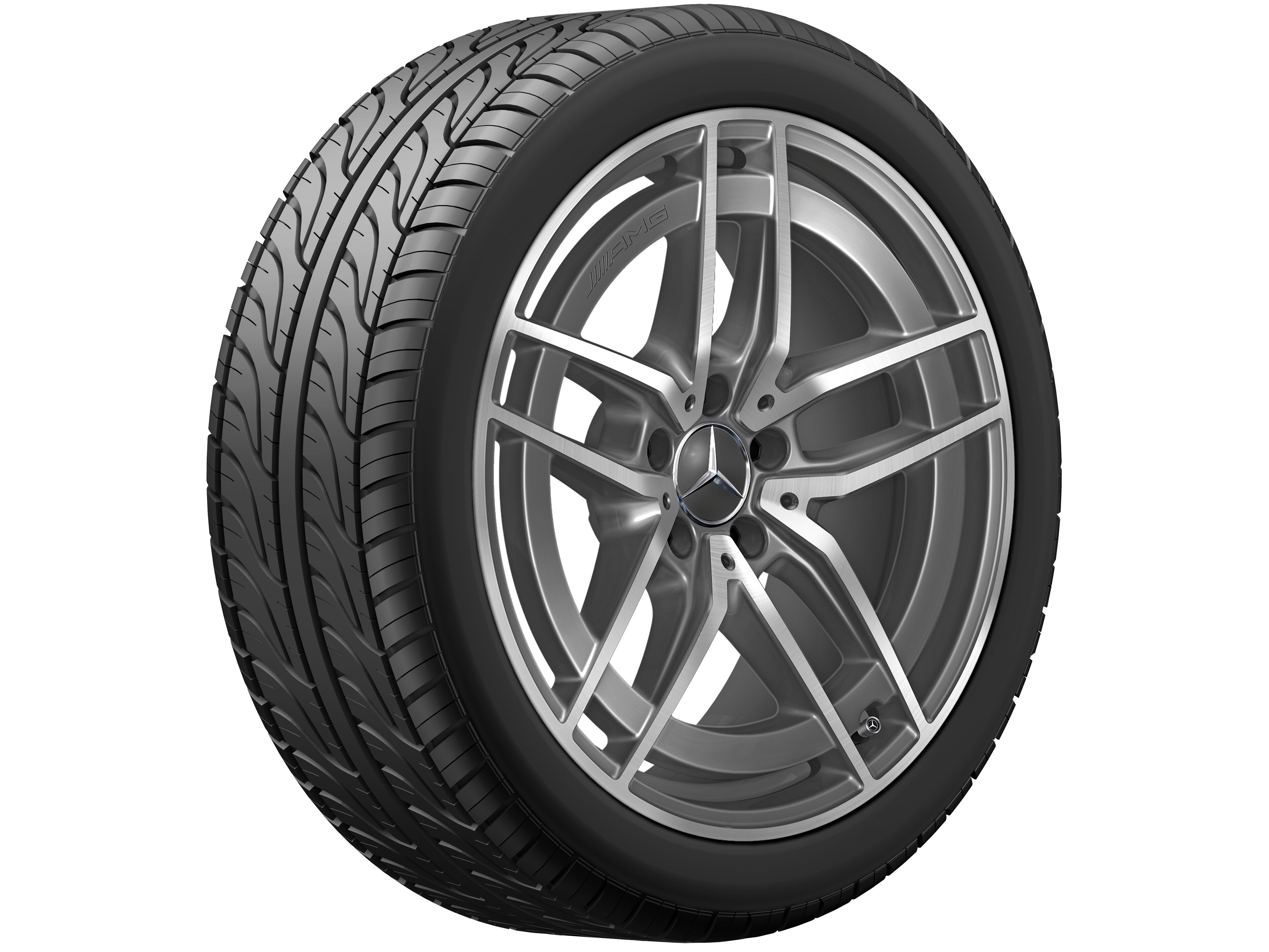 AMG 5-twin-spoke wheel, 48.3 cm (19-inch) - 8 J x 19 ET 20, tantalite grey, high-sheen