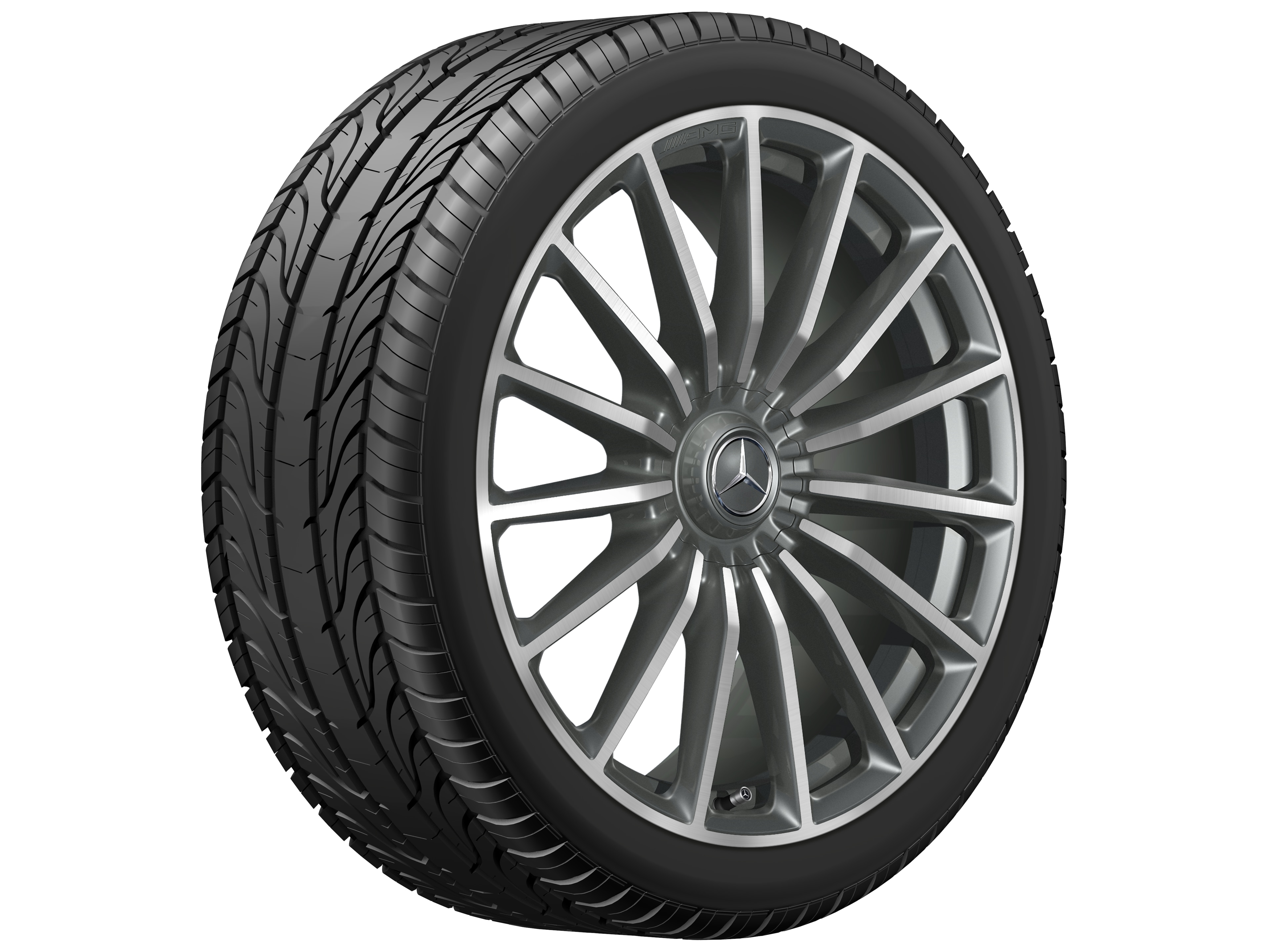 AMG multi-spoke wheel, 55.9 cm (22-inch) - 10 J x 22 ET 45, titanium grey, high-sheen