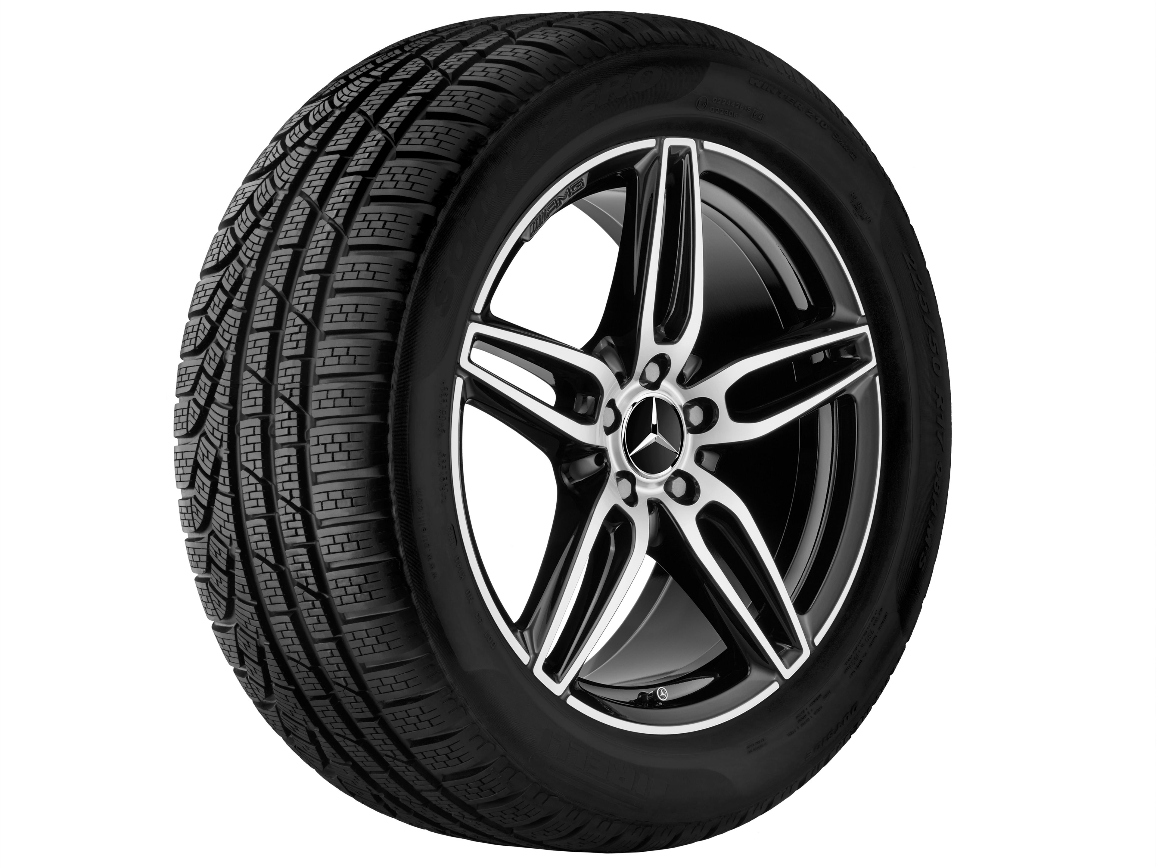 AMG 5-twin-spoke wheel, 48.3 cm (19-inch) - 8 J x 19 ET 20, black, high-sheen