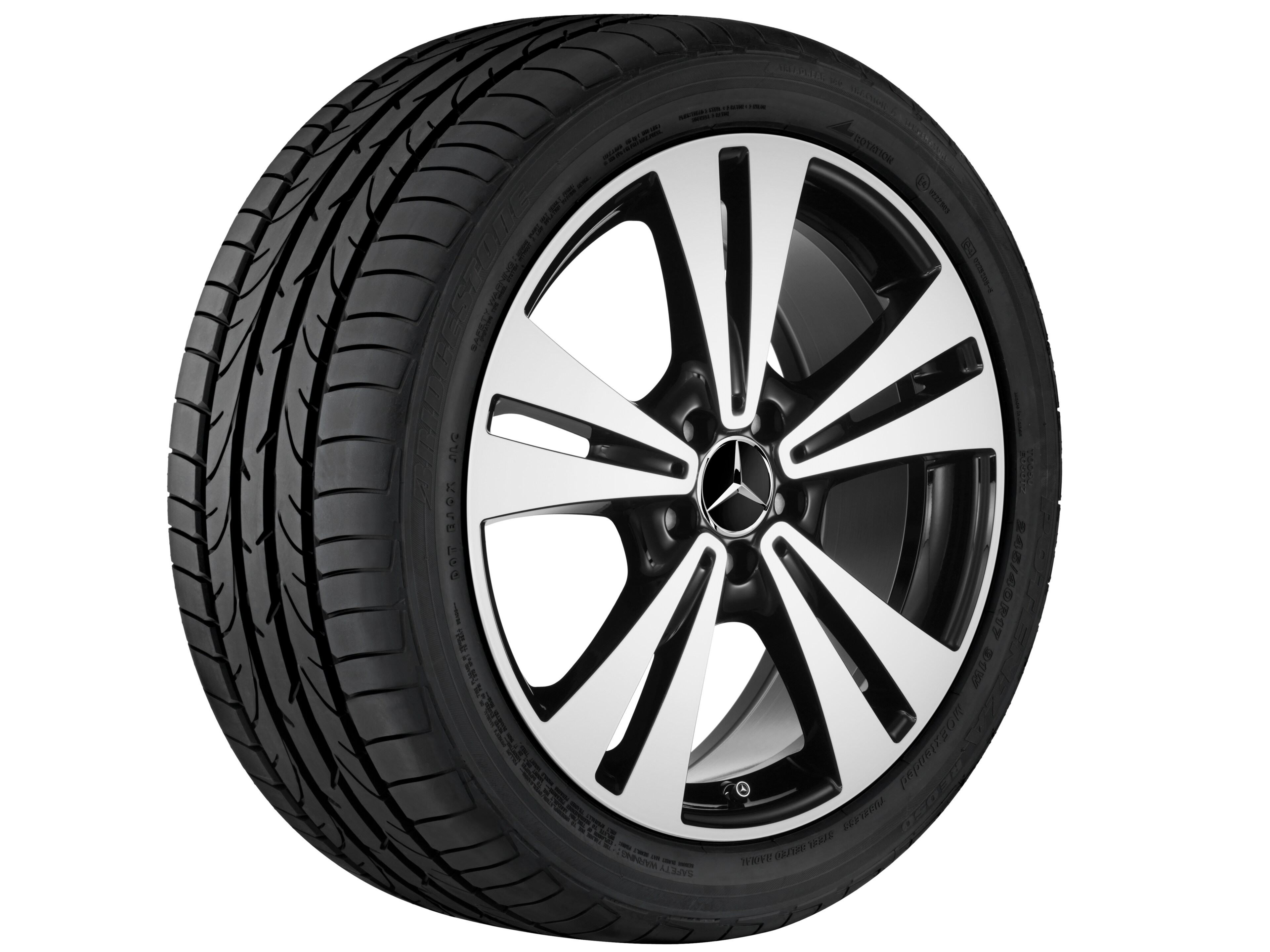 5-twin-spoke wheel, 48.3 cm (19-inch), High-sheen finish - 7,5 J x 19 ET 44, black, high-sheen