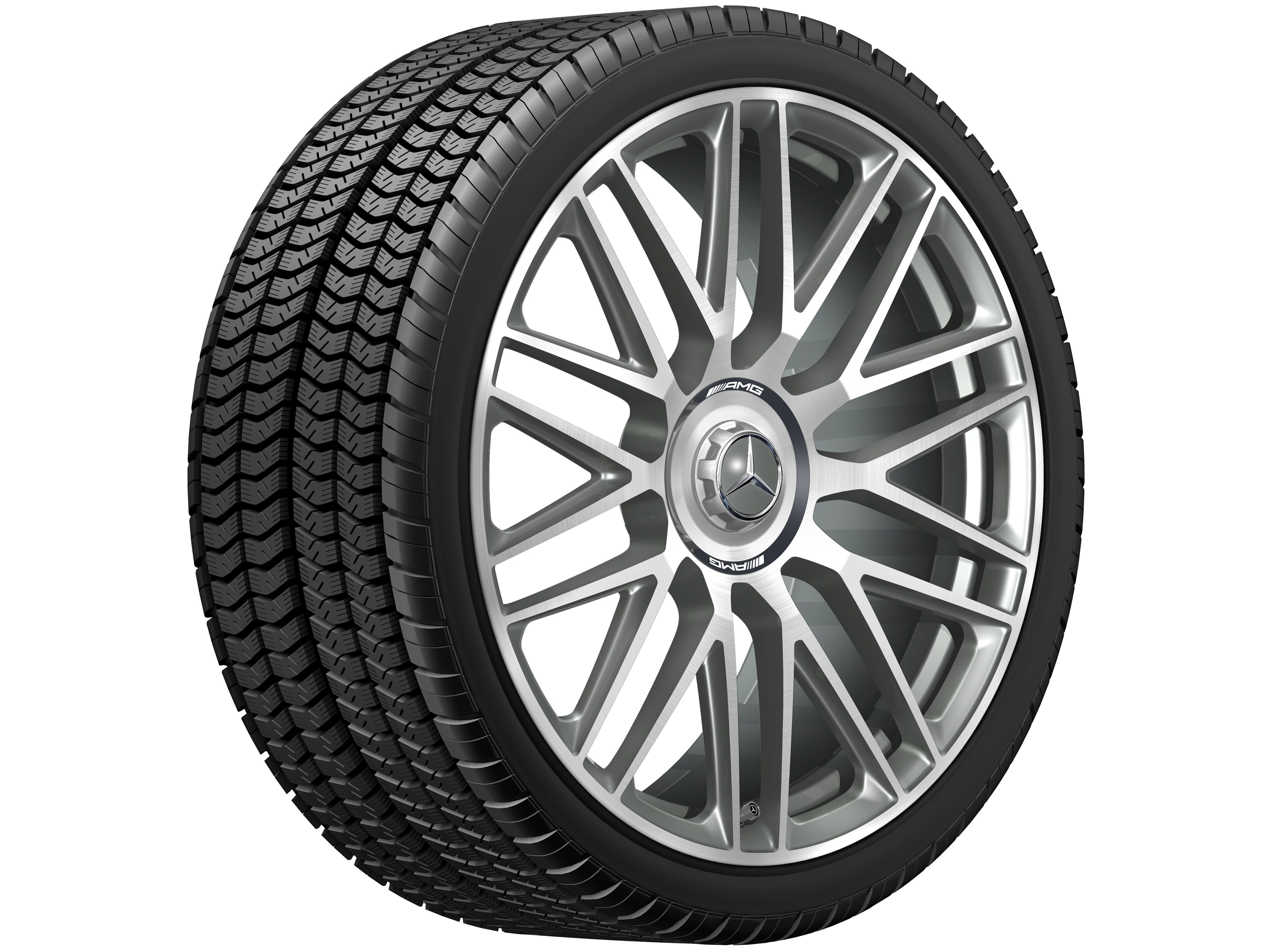 AMG forged wheel in 10-spoke design, 53.3 cm (21-inch) - 11 J x 21 ET 67, titanium grey, high-sheen