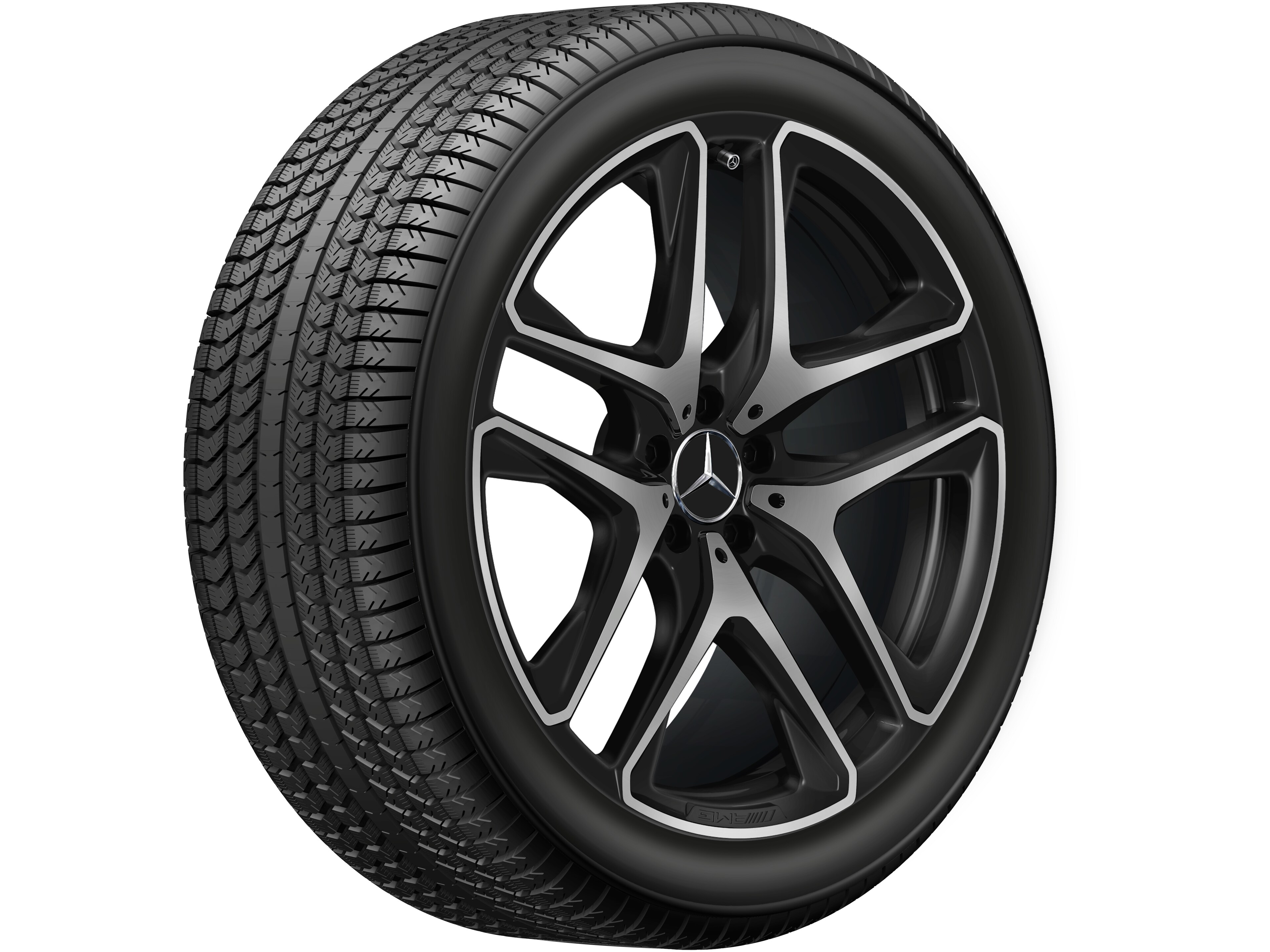 AMG 5-twin-spoke wheel, 53.3 cm (21-inch) - 10 J x 21 ET 51, matt black, high-sheen