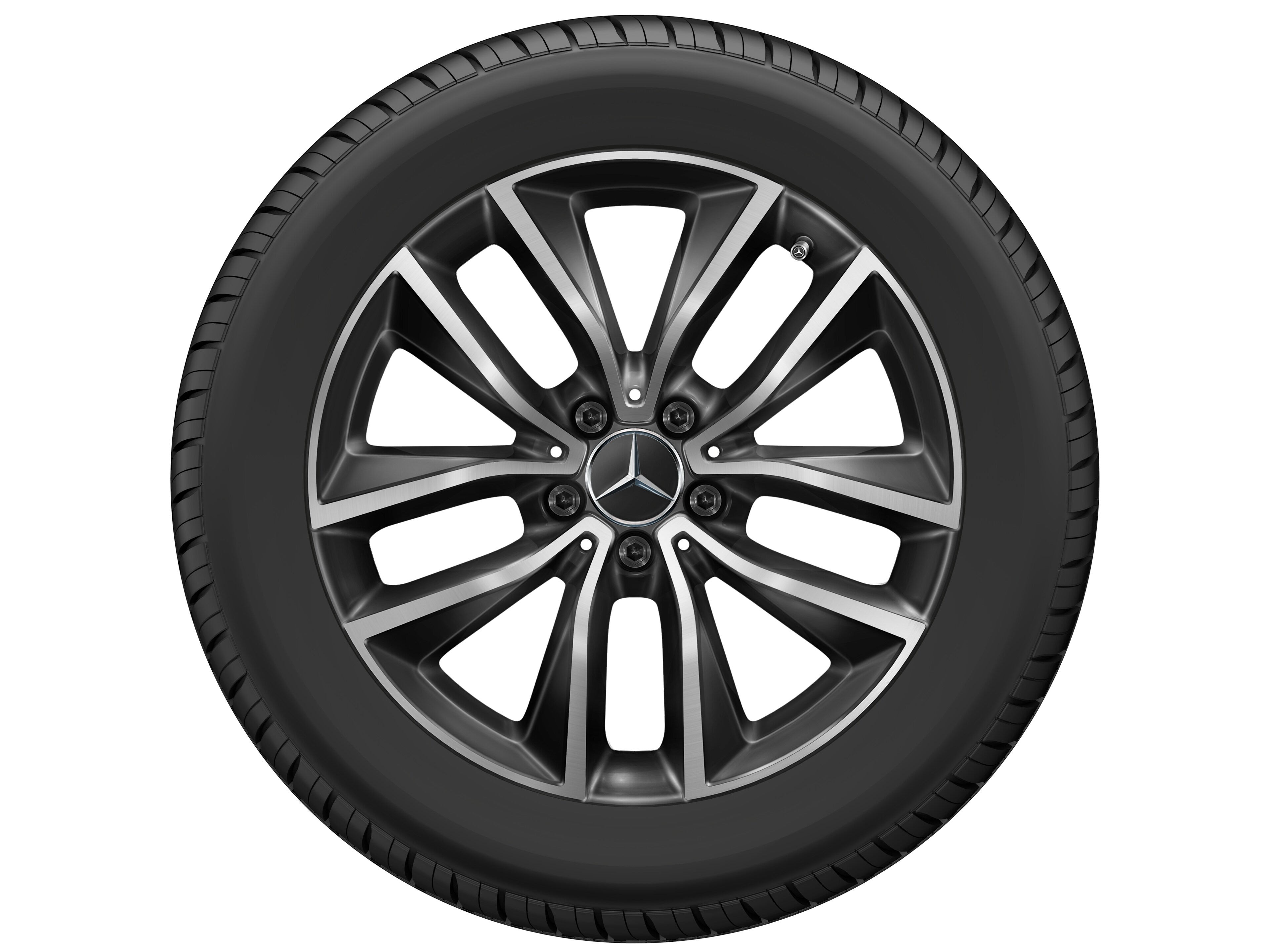 5-twin-spoke wheel, 45.7 cm (18-inch) - 8 J x 18 ET 37, black, high-sheen