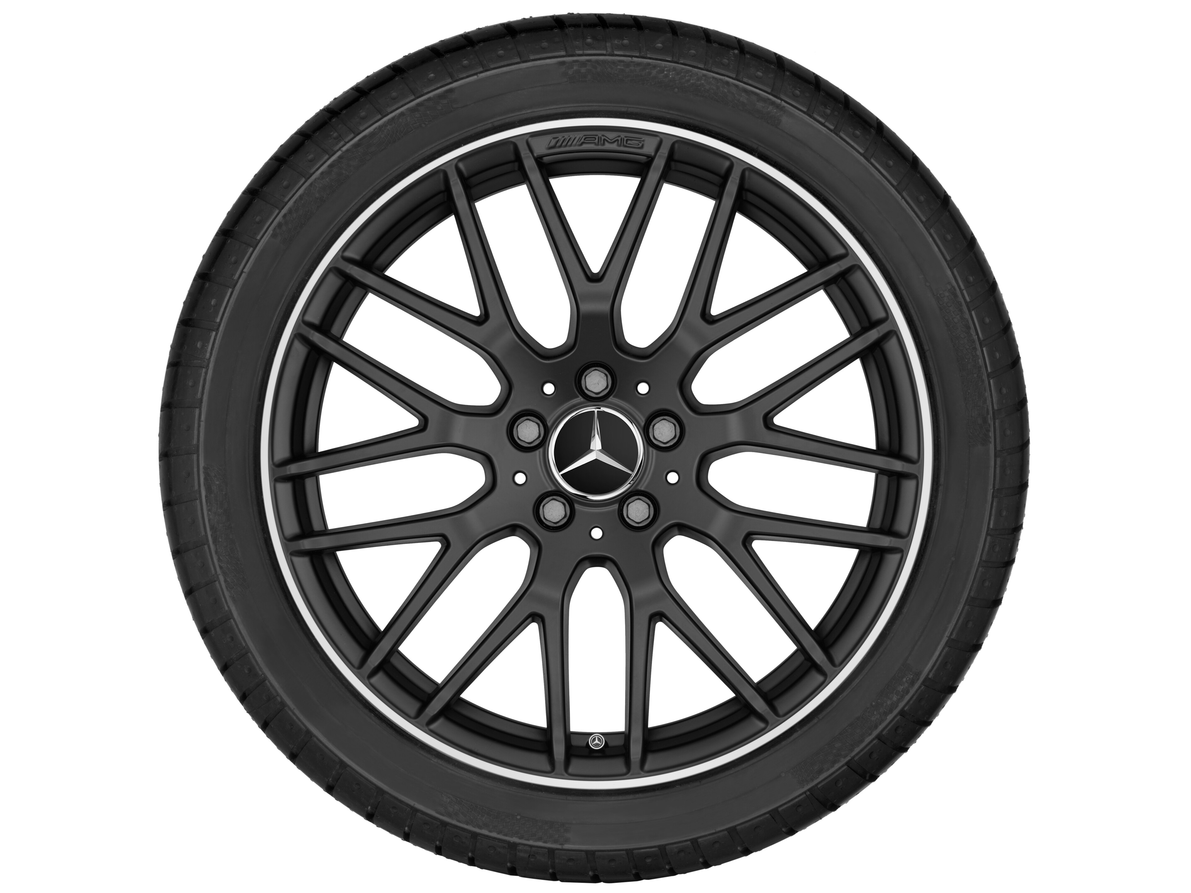 AMG forged wheel in cross-spoke design, 50.8 cm (20-inch), High-sheen rim flange - 12 J x 20 ET 46, matt black, high-sheen