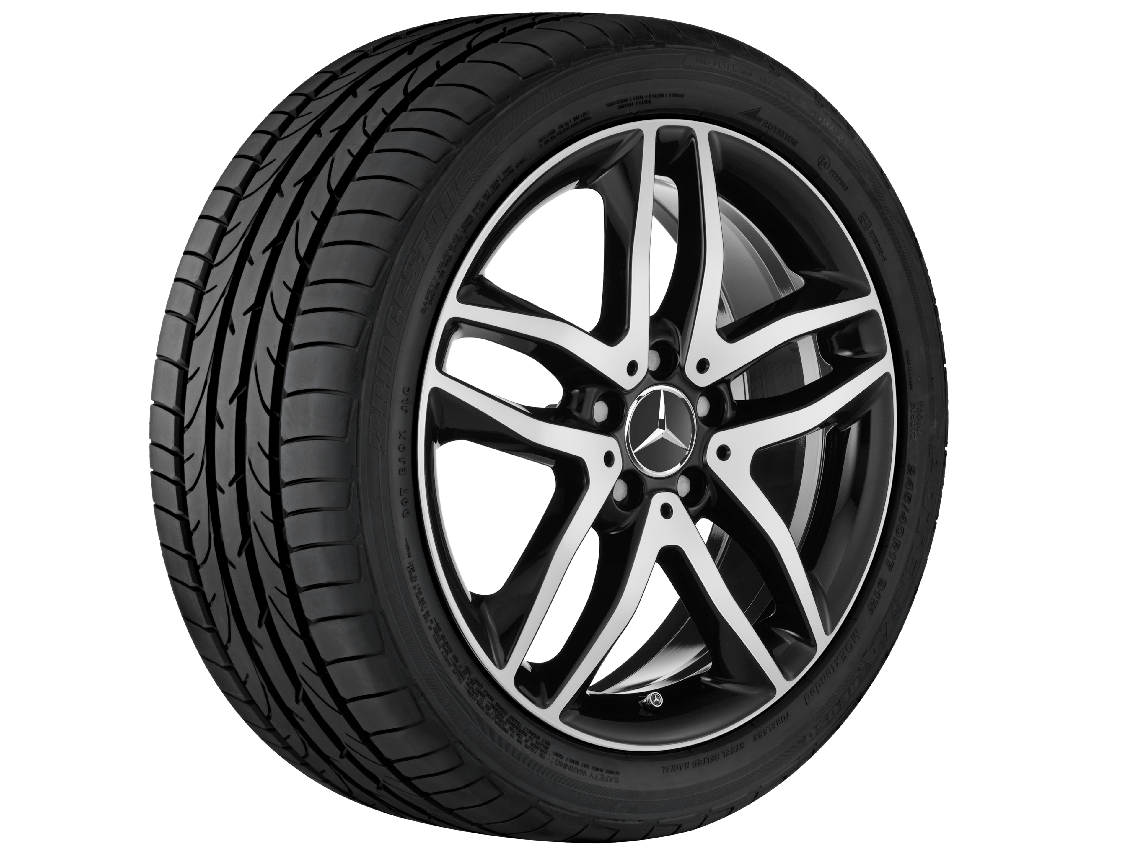 5-twin-spoke wheel, 45.7 cm (18-inch) - 7 J x 18 ET 46, black, high-sheen