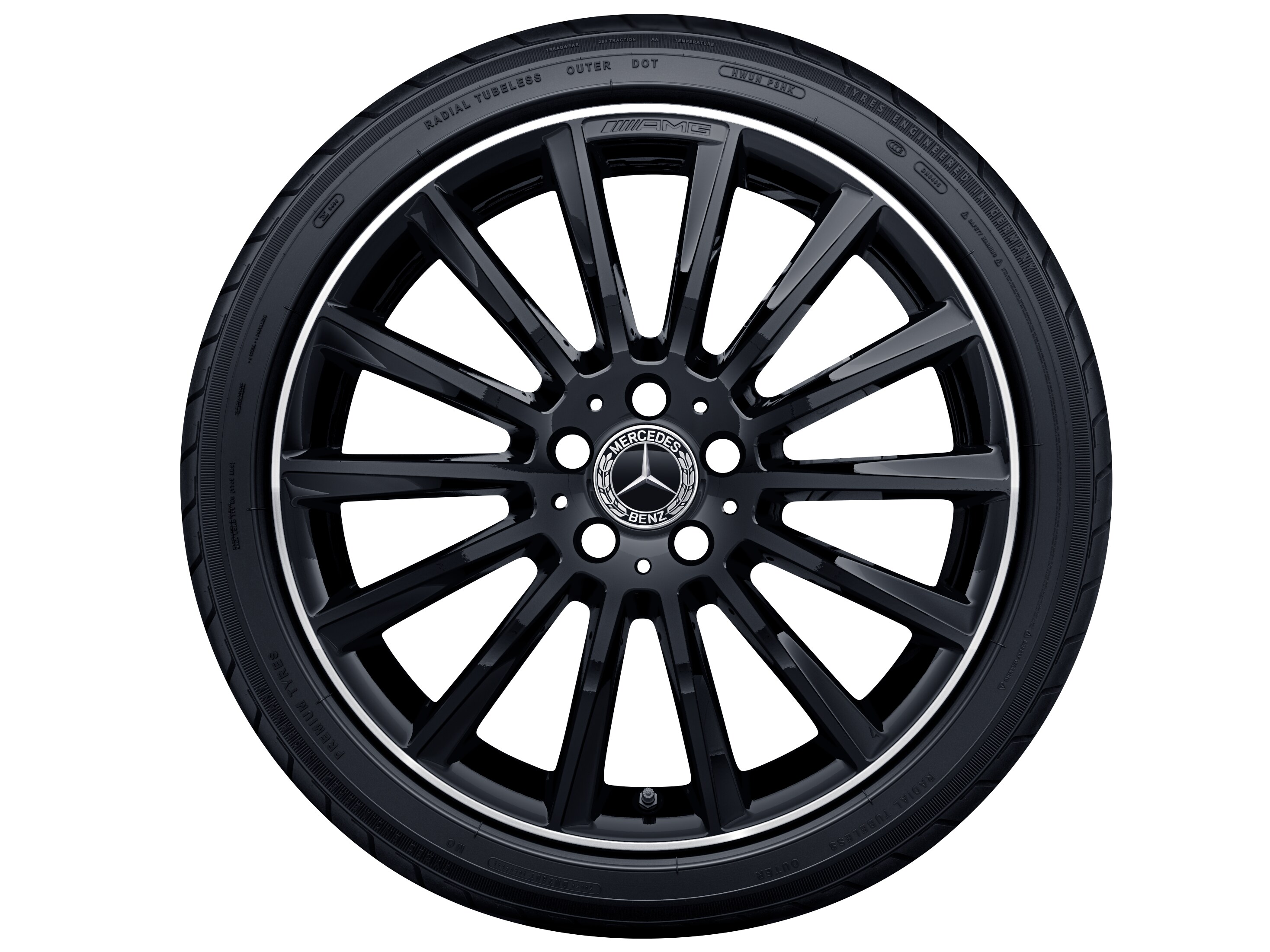 AMG multi-spoke wheel, 48.3 cm (19-inch), High-sheen rim flange - 7,5 J x 19 ET 44, black