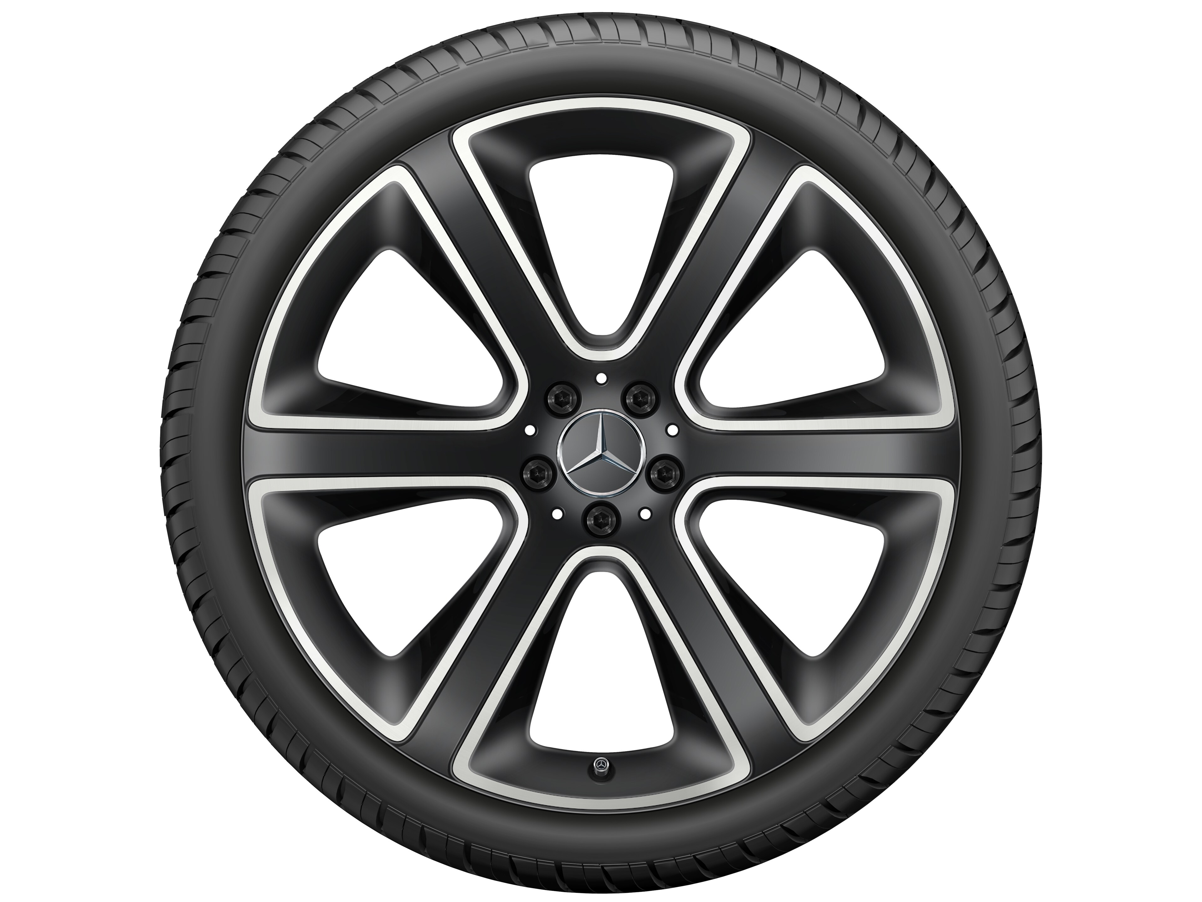 6-spoke wheel, 55.9 cm (22-inch), High-sheen finish - 10 J x 22 ET 58, matt black, high-sheen