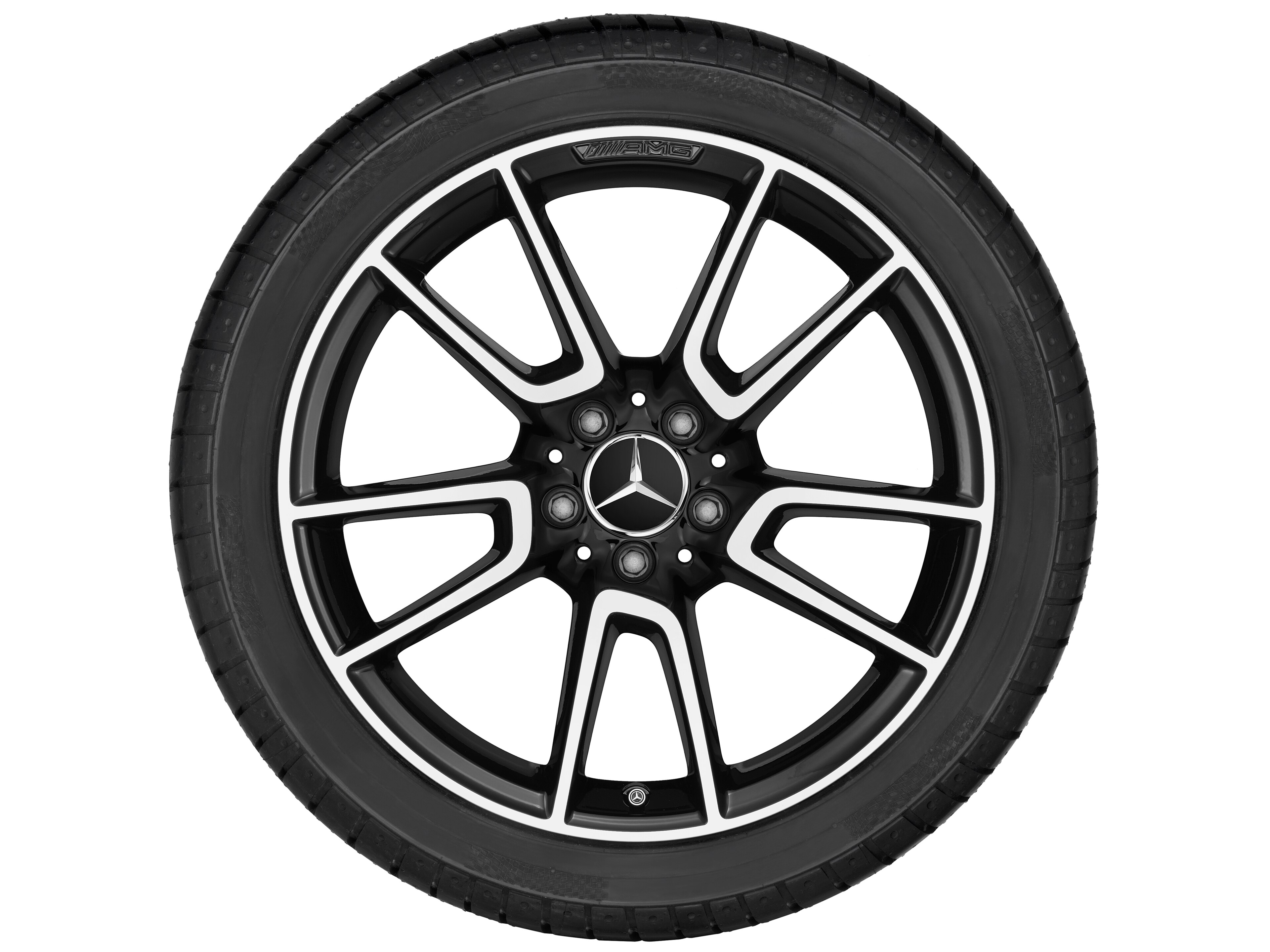 AMG 5-twin-spoke wheel, 48.3 cm (19-inch) - 8,5 J x 19 ET 52, black, high-sheen