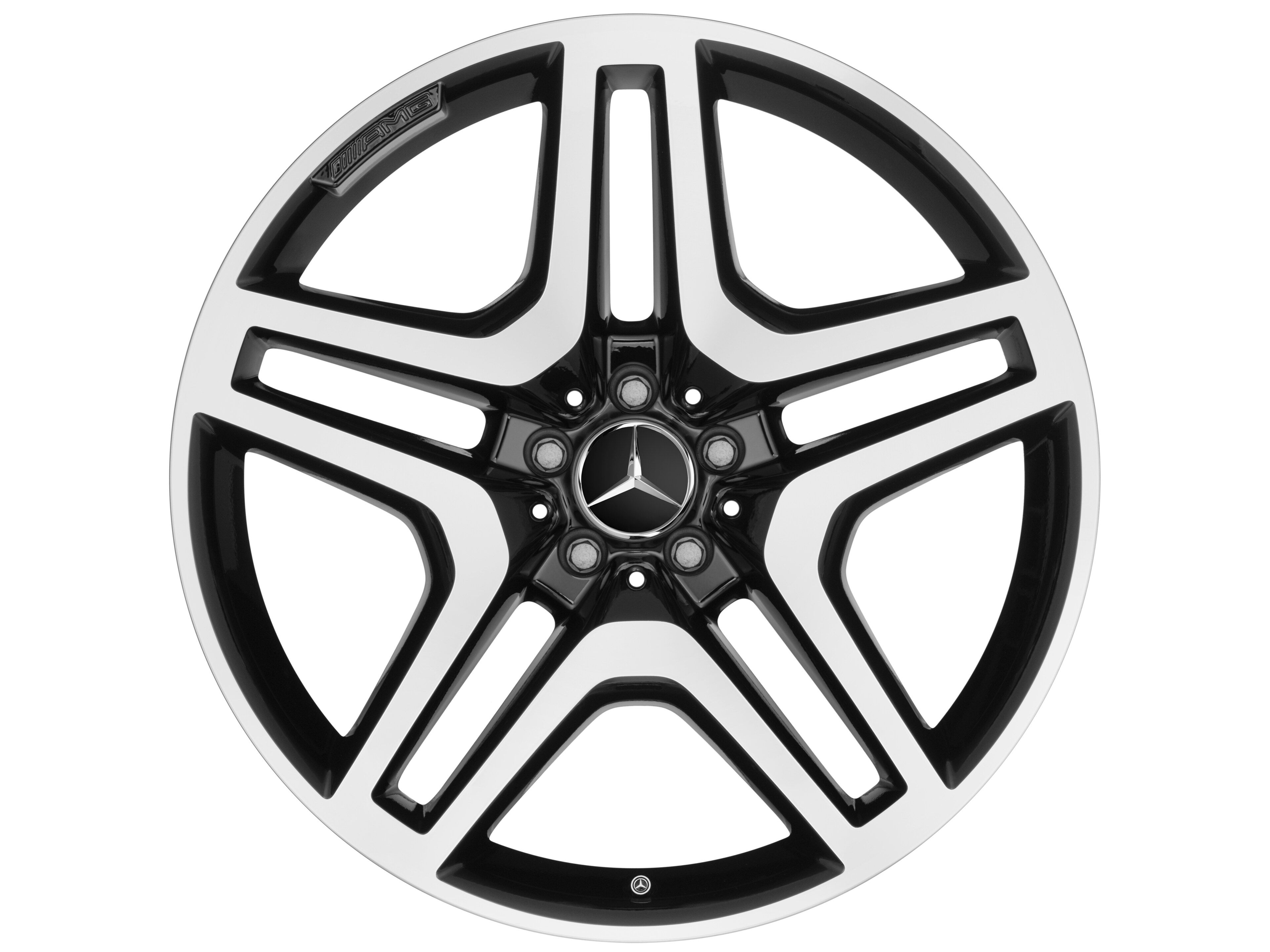 AMG 5-twin-spoke wheel, 53.3 cm (21-inch) - 10 J x 21 ET 46, black, high-sheen