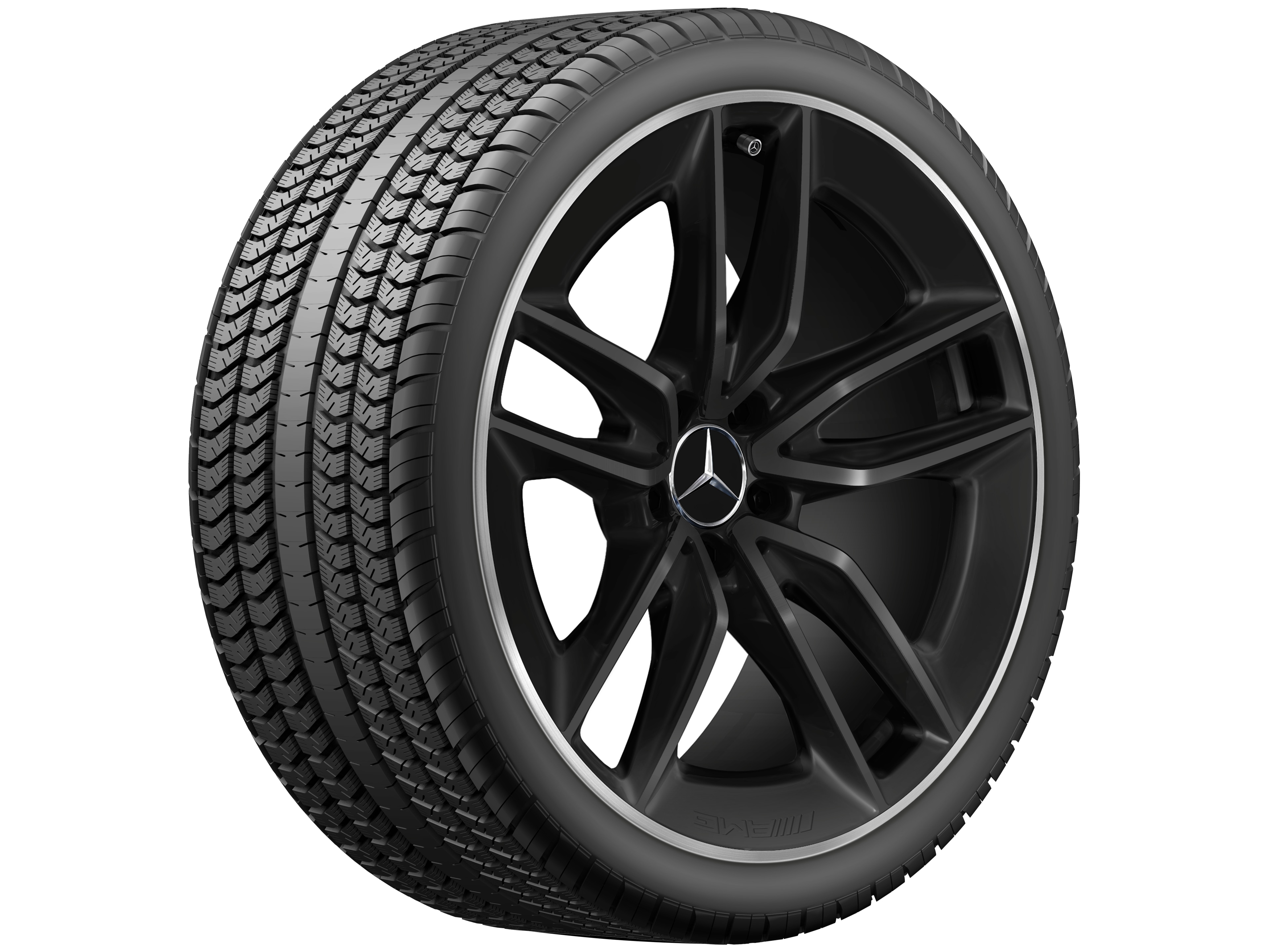 AMG 5-twin-spoke wheel, 50.8 cm (20-inch), High-sheen rim flange - 8 J x 20 ET 10, matt black, high-sheen rim flange
