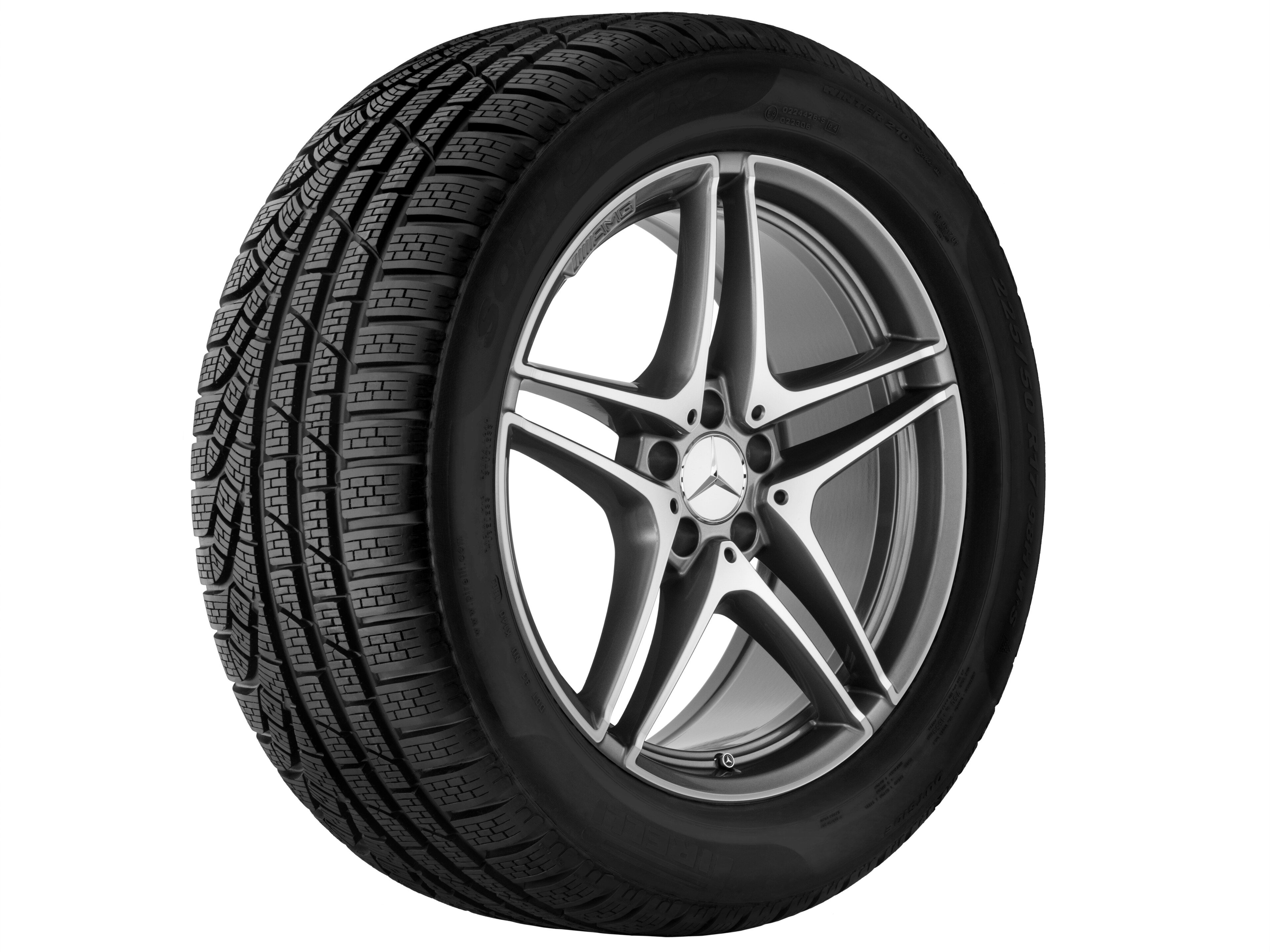AMG 5-twin-spoke wheel, 48.3 cm (19-inch) - 8,5 J x 19 ET 38, titanium grey, high-sheen