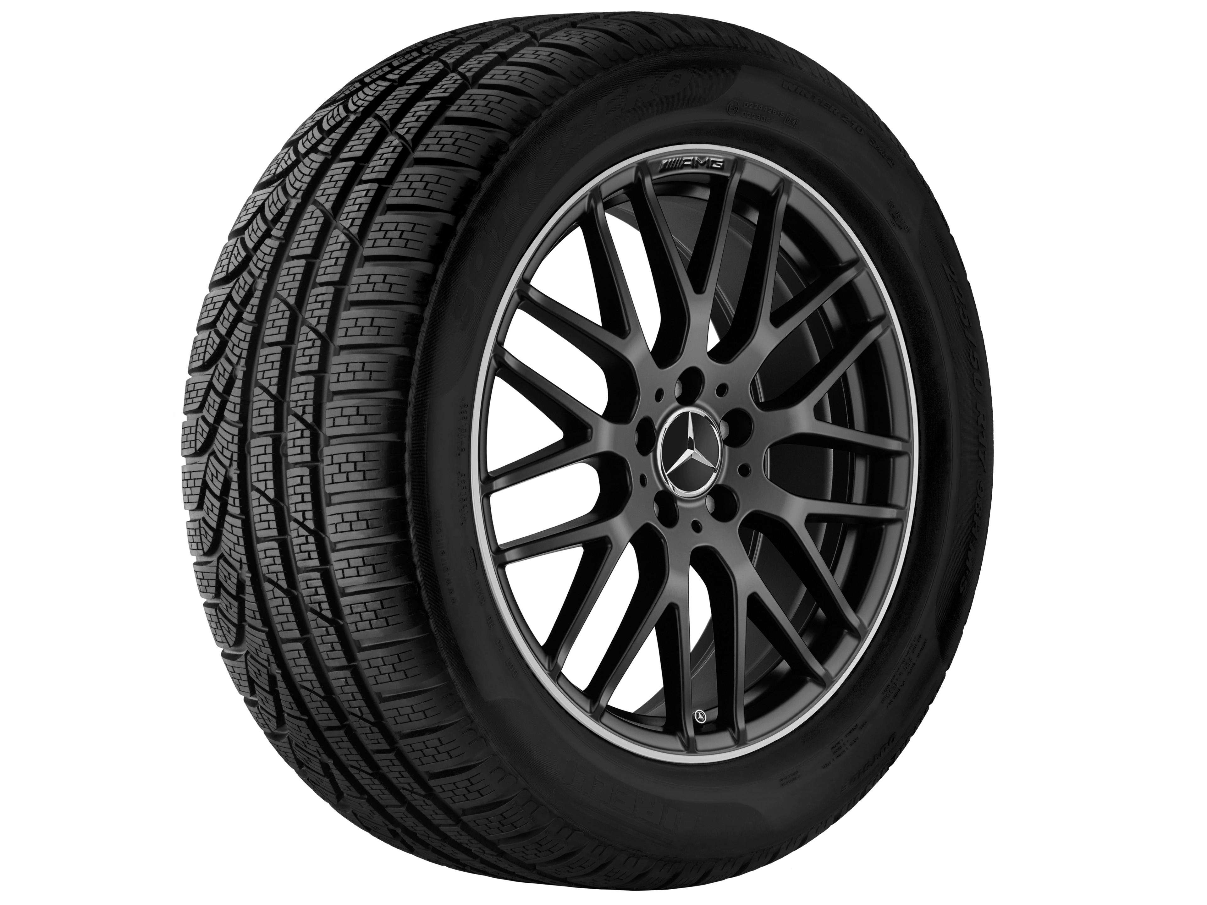 AMG forged wheel in cross-spoke design, 48.3 cm (19-inch), High-sheen rim flange - 9 J x 19 ET 27, matt black