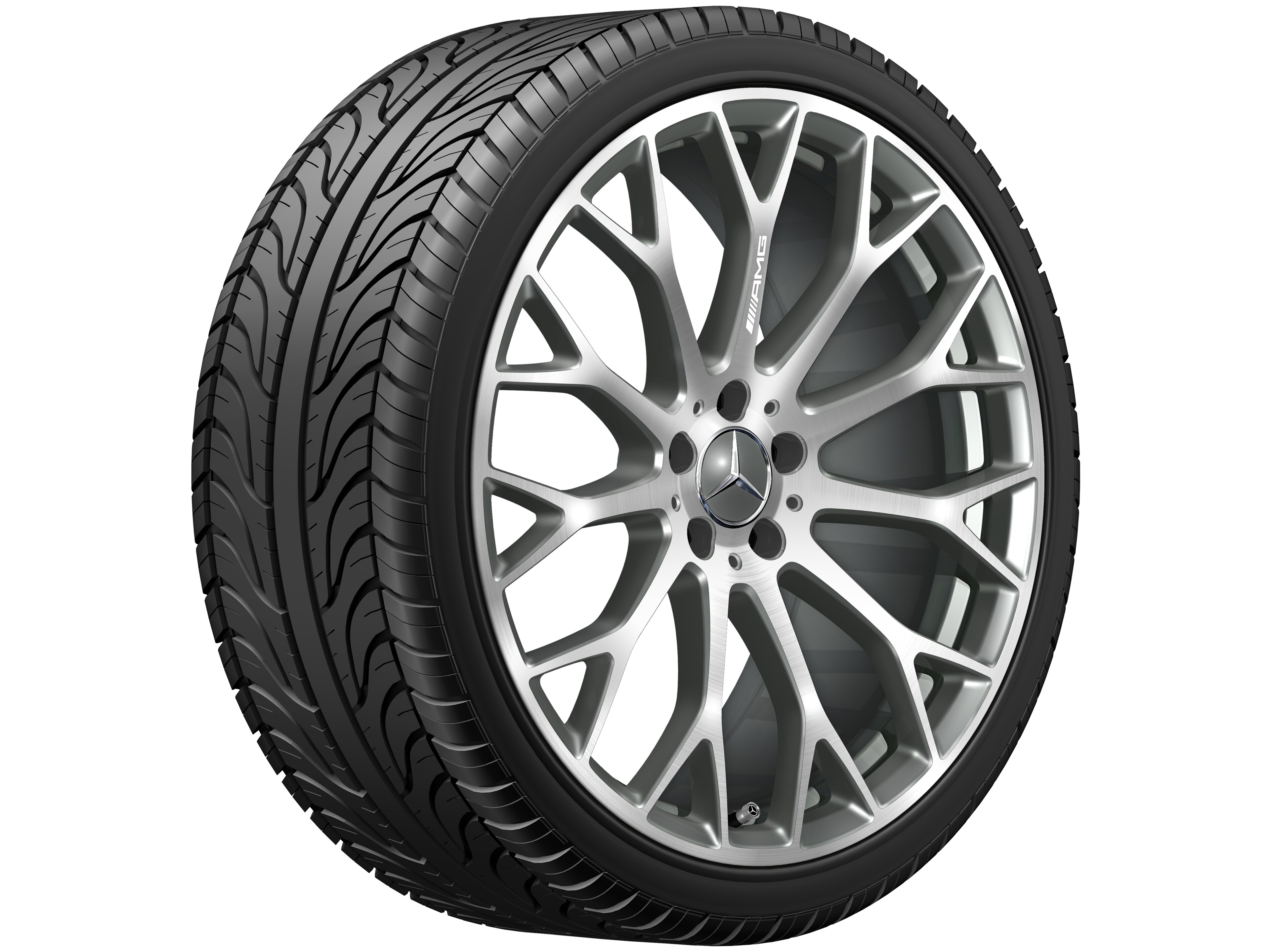 AMG cross-spoke wheel, 53.3 cm (21-inch) - 11 J x 21 ET 67, titanium grey, high-sheen