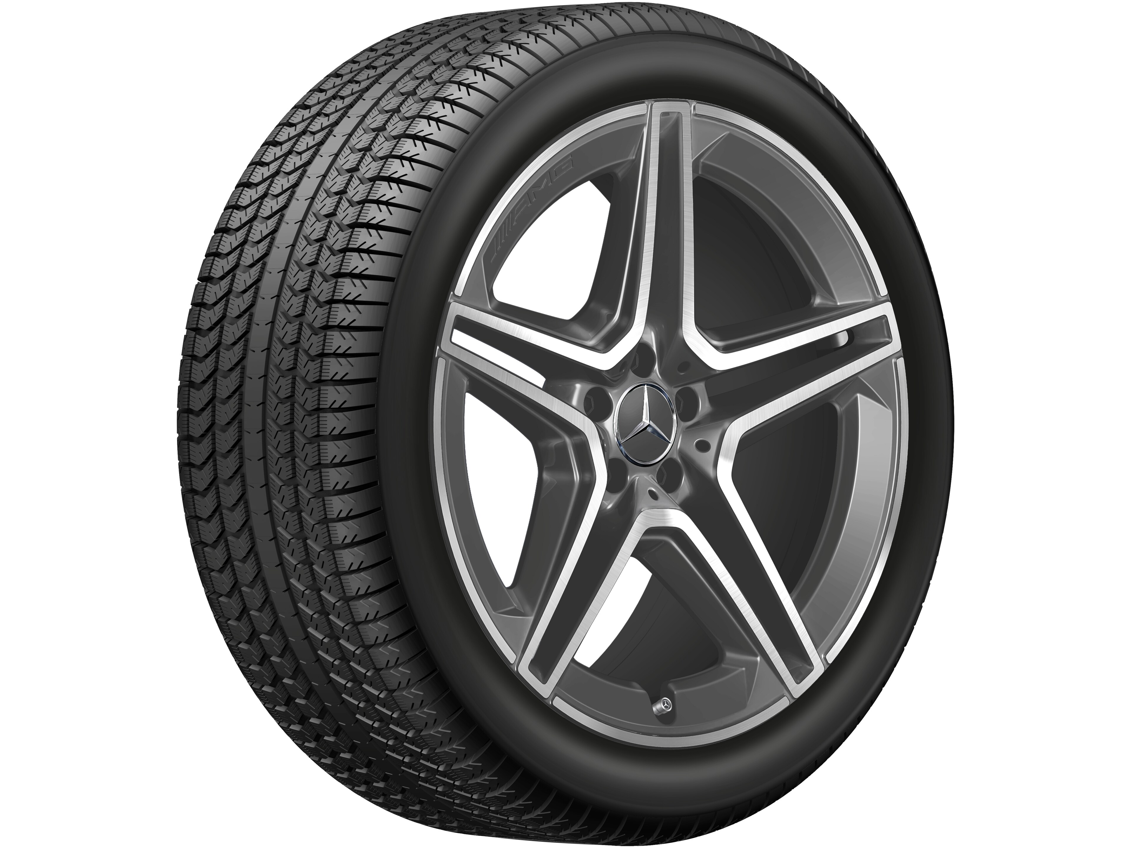 AMG 5-twin-spoke wheel, 53.3 cm (21-inch) - 10 J x 21 ET 44, tantalite grey, high-sheen