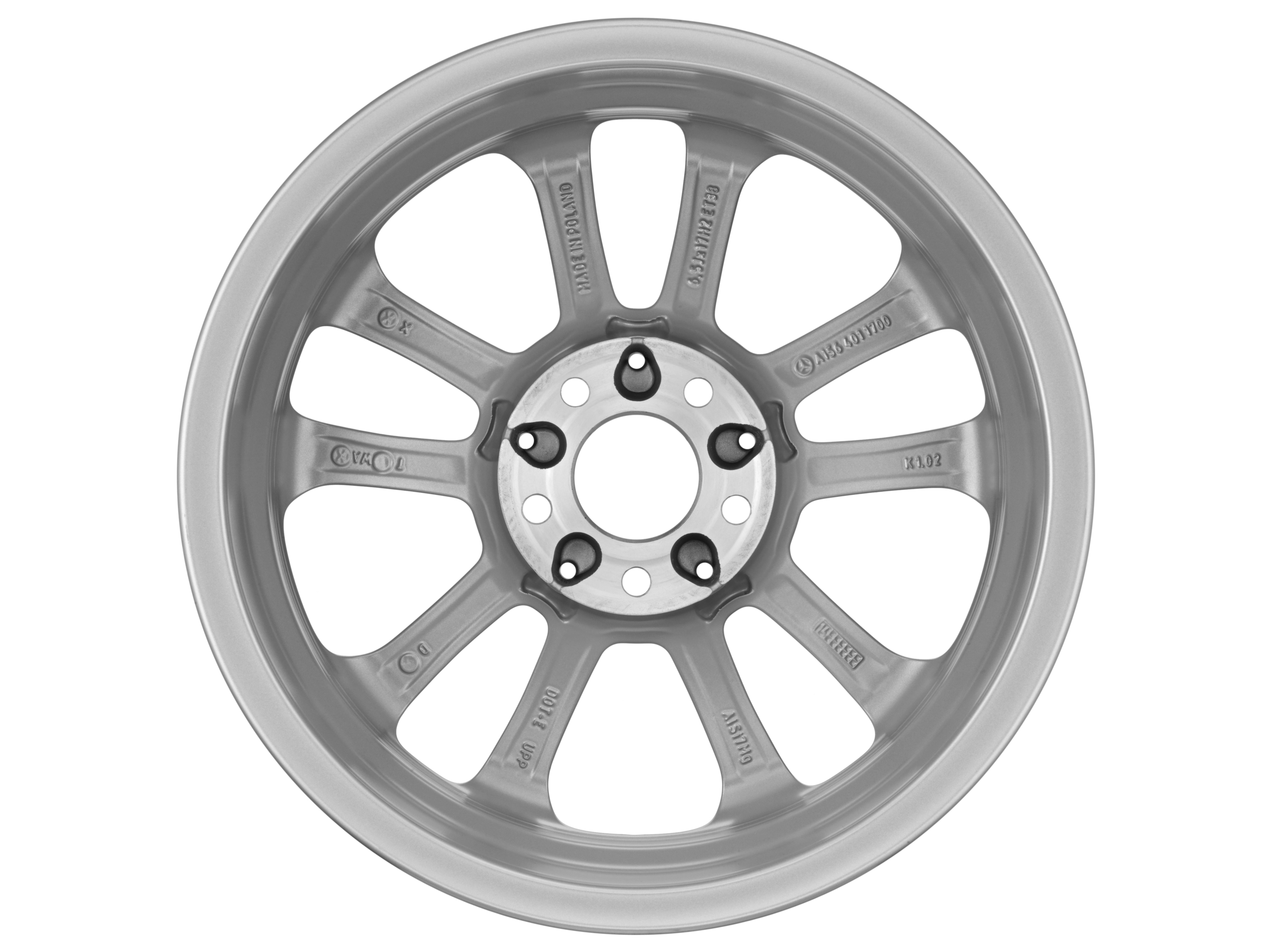 5-twin-spoke wheel, 43.2 cm (17-inch) - 6,5 J x 17 ET 38, vanadium silver, painted