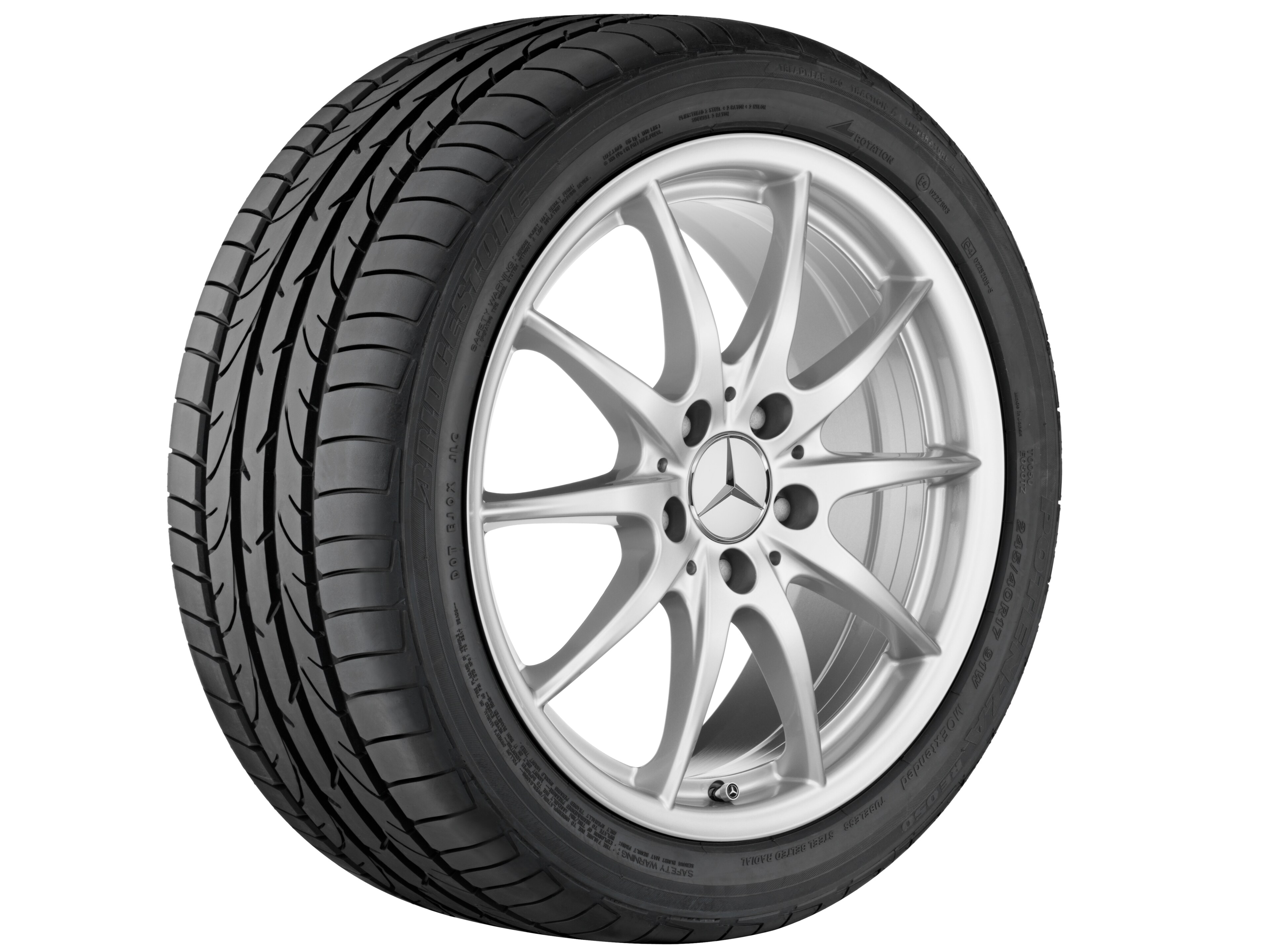 5-twin-spoke wheel, 43.2 cm (17-inch) - 7,5 J x 17 ET 52,5, titanium silver, painted