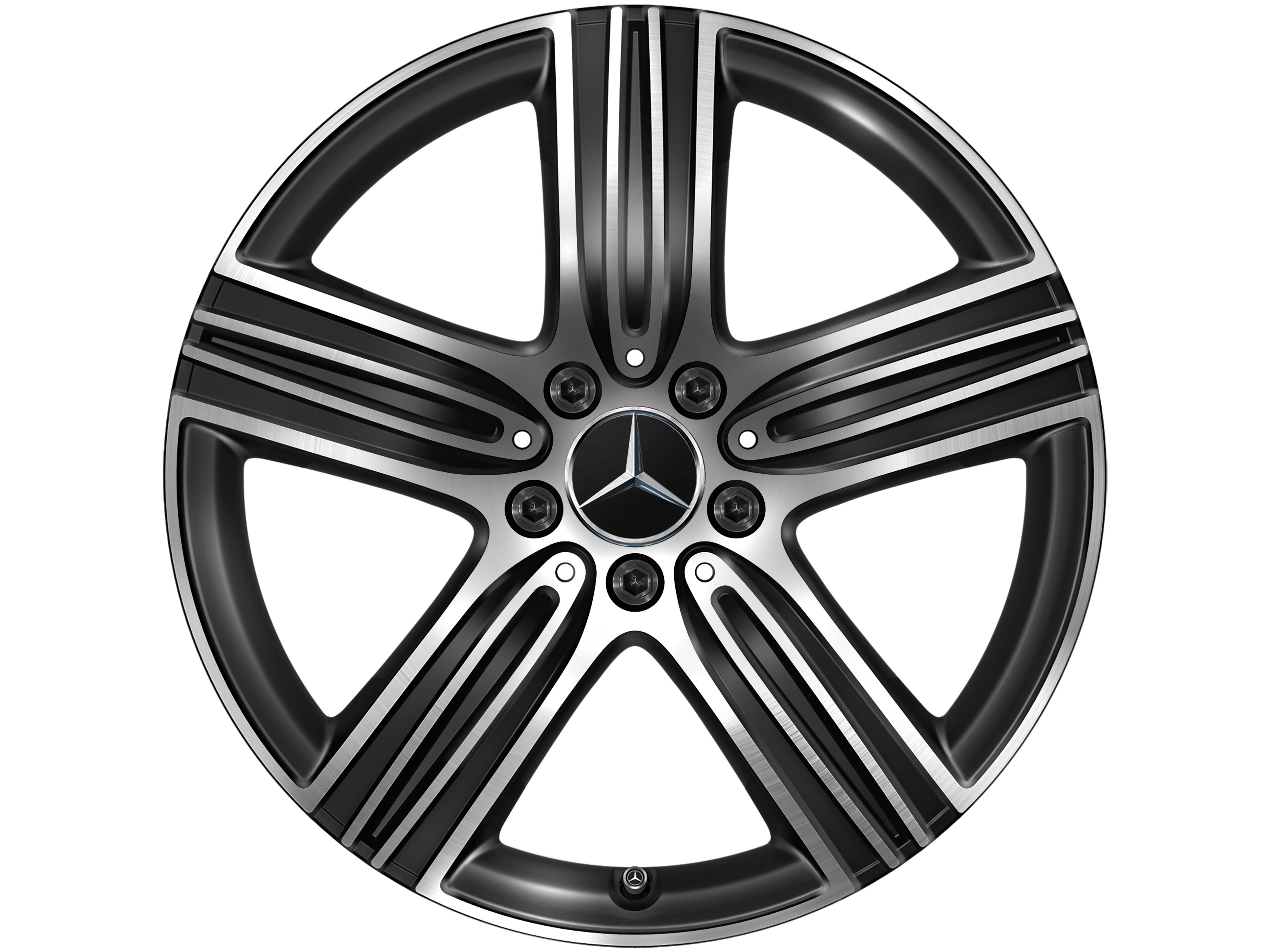 5-spoke wheel, 45.7 cm (18-inch), High-sheen finish, Aerodynamically optimiced - 7,5 J x 18 ET 53, black, high-sheen