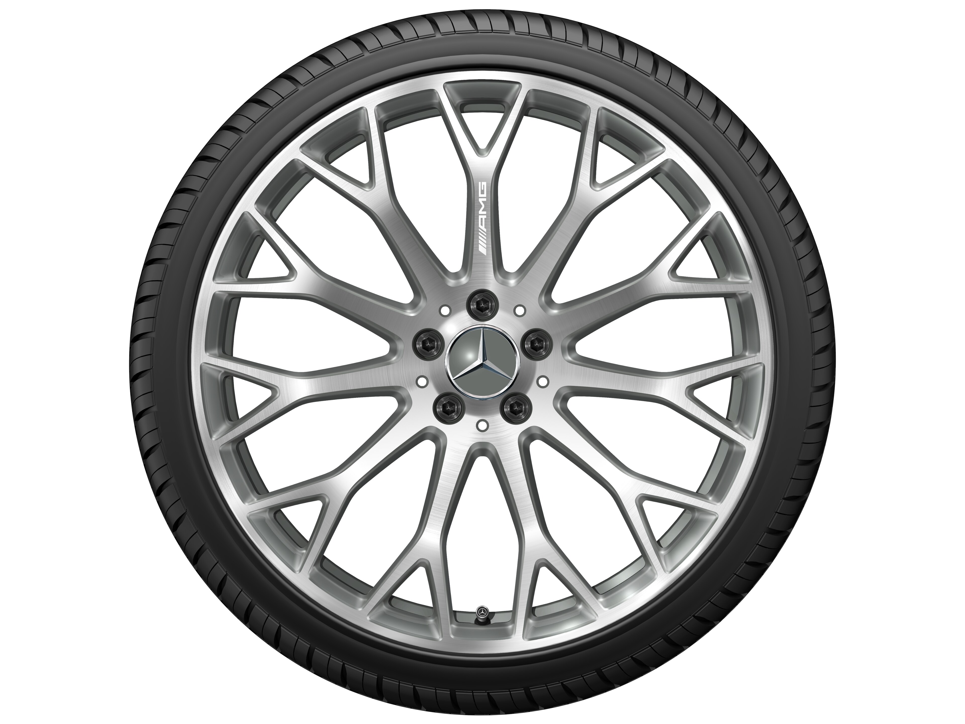 AMG cross-spoke wheel, 53.3 cm (21-inch) - 9,5 J x 21 ET 56, titanium grey, high-sheen