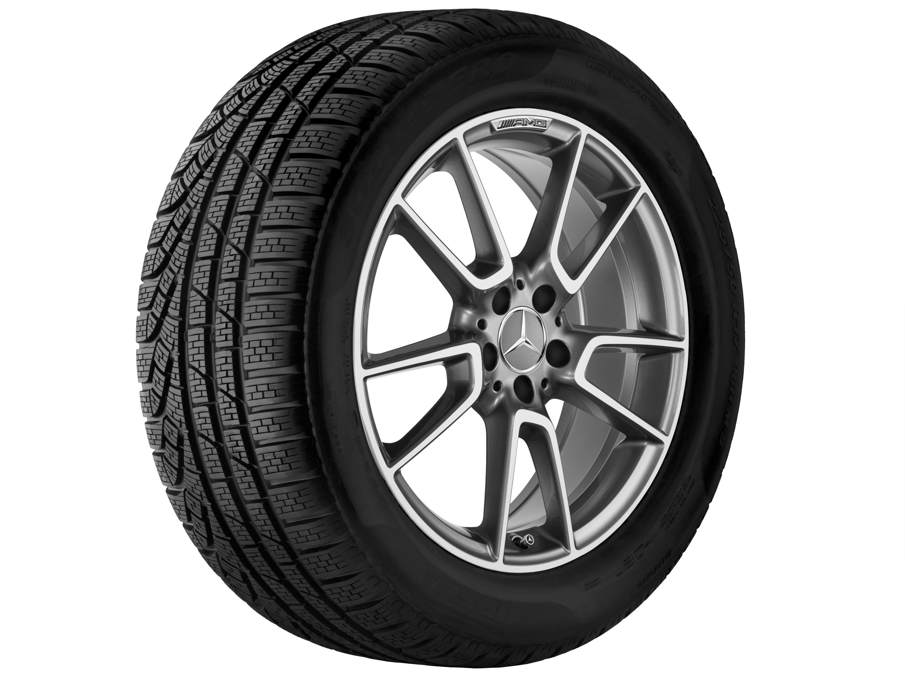 AMG 5-twin-spoke wheel, 48.3 cm (19-inch) - 8,5 J x 19 ET 52, titanium grey, high-sheen