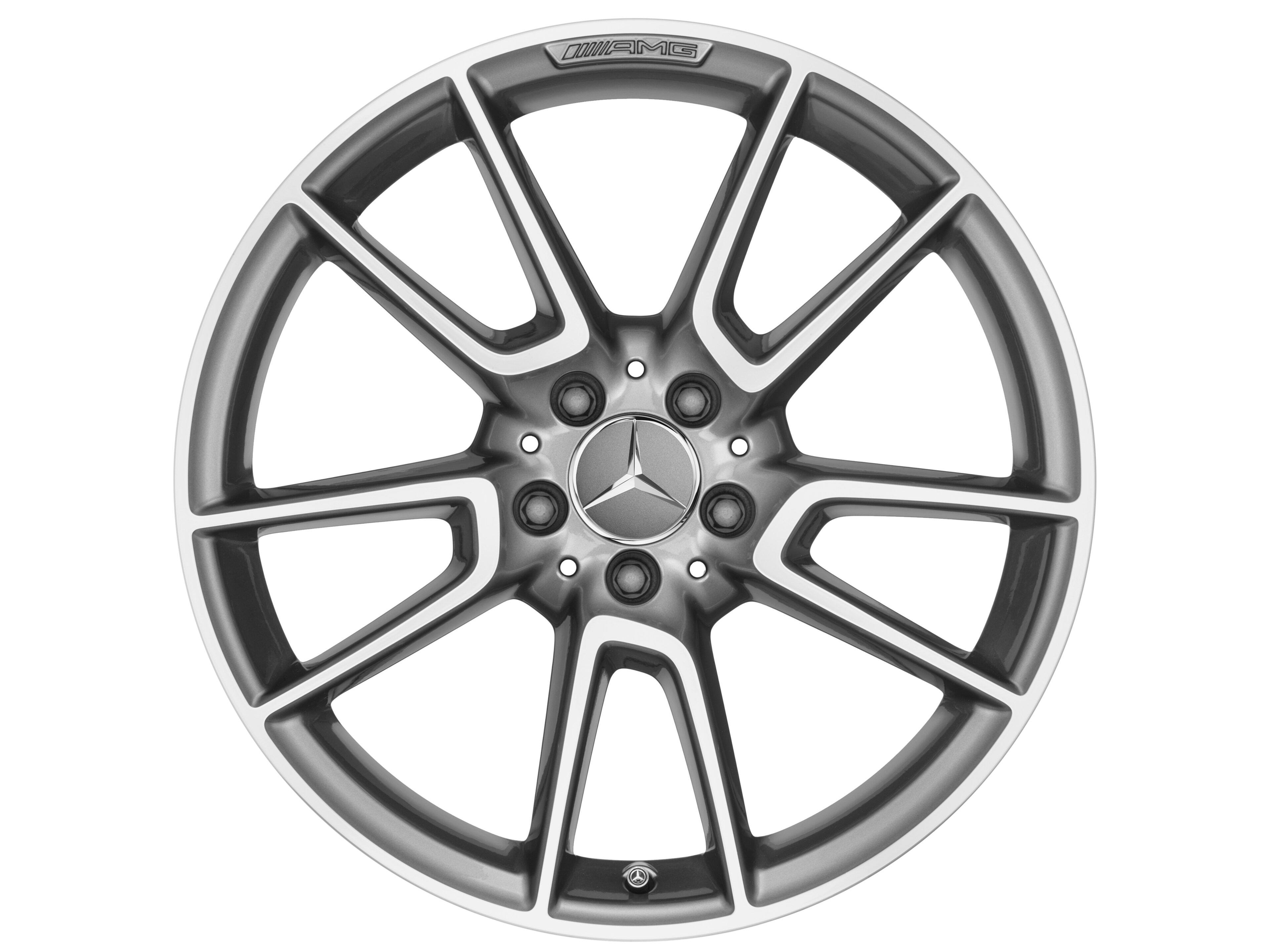 AMG 5-twin-spoke wheel, 48.3 cm (19-inch) - 7,5 J x 19 ET 33, titanium grey, high-sheen