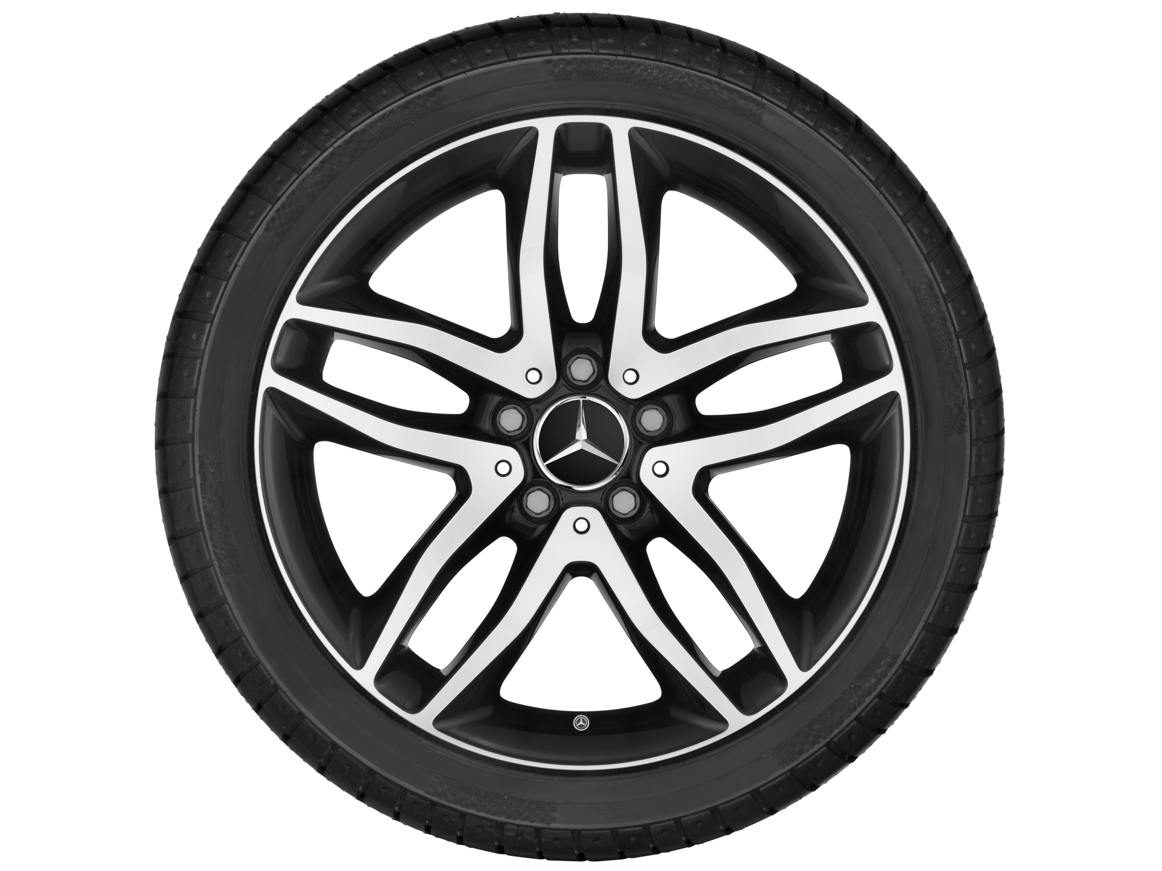 5-twin-spoke wheel, 45.7 cm (18-inch) - 7 J x 18 ET 46, black, high-sheen