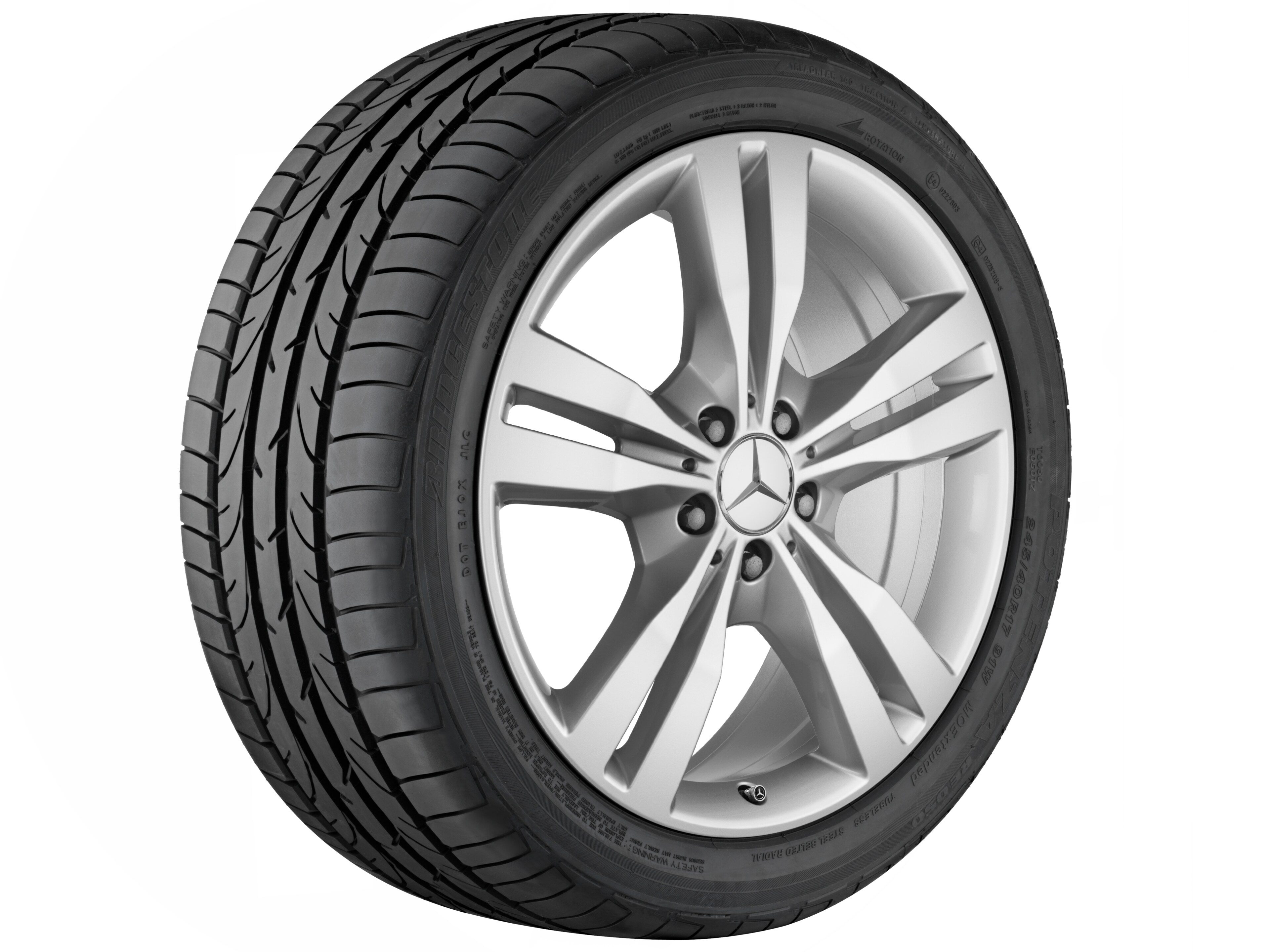 5-twin-spoke wheel, 48.3 cm (19-inch) - 8 J x 19 ET 56, titanium silver, painted