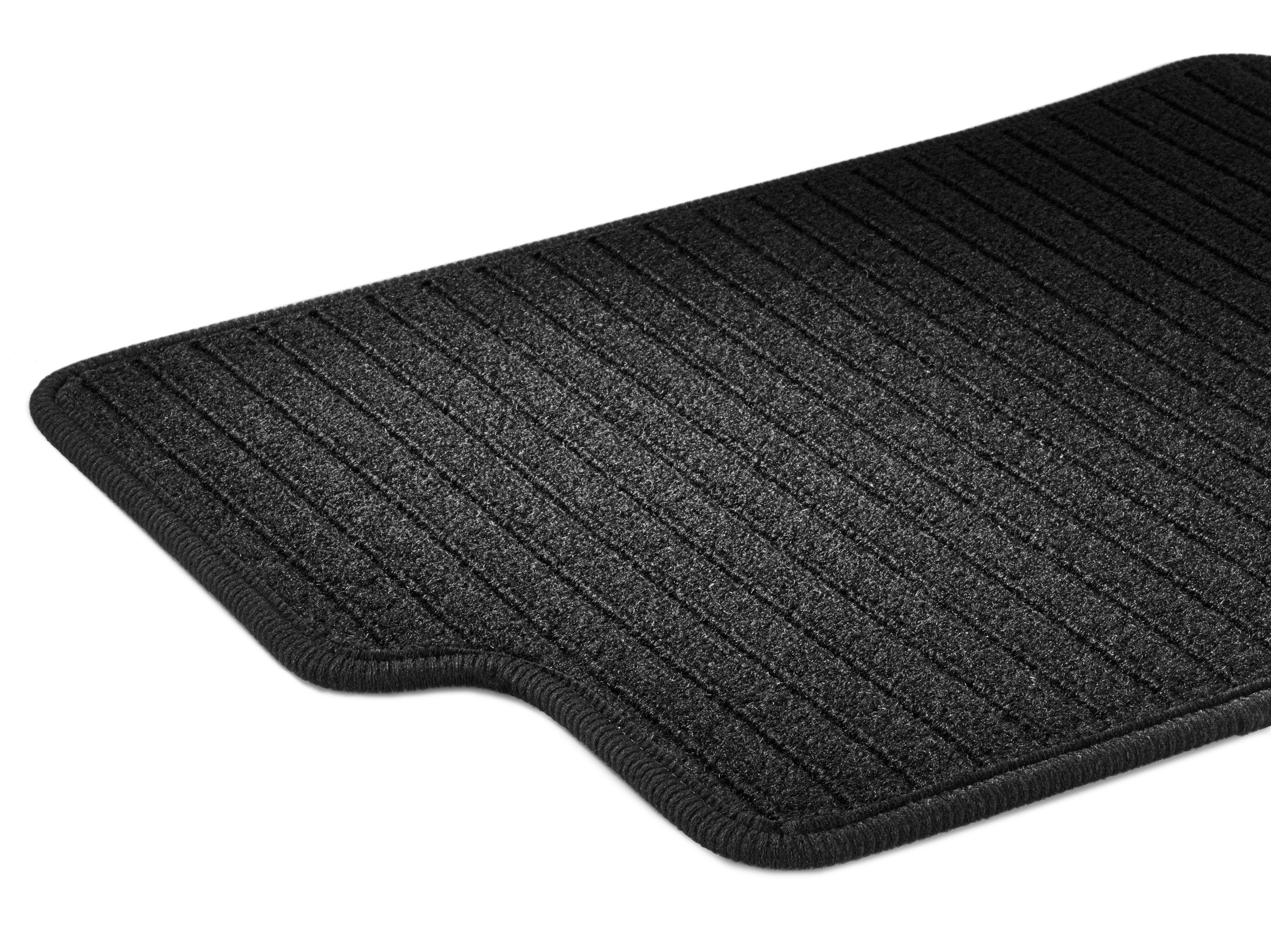 Ribbed mats, CLASSIC, Rear, Set of 2 - LHD/RHD, black