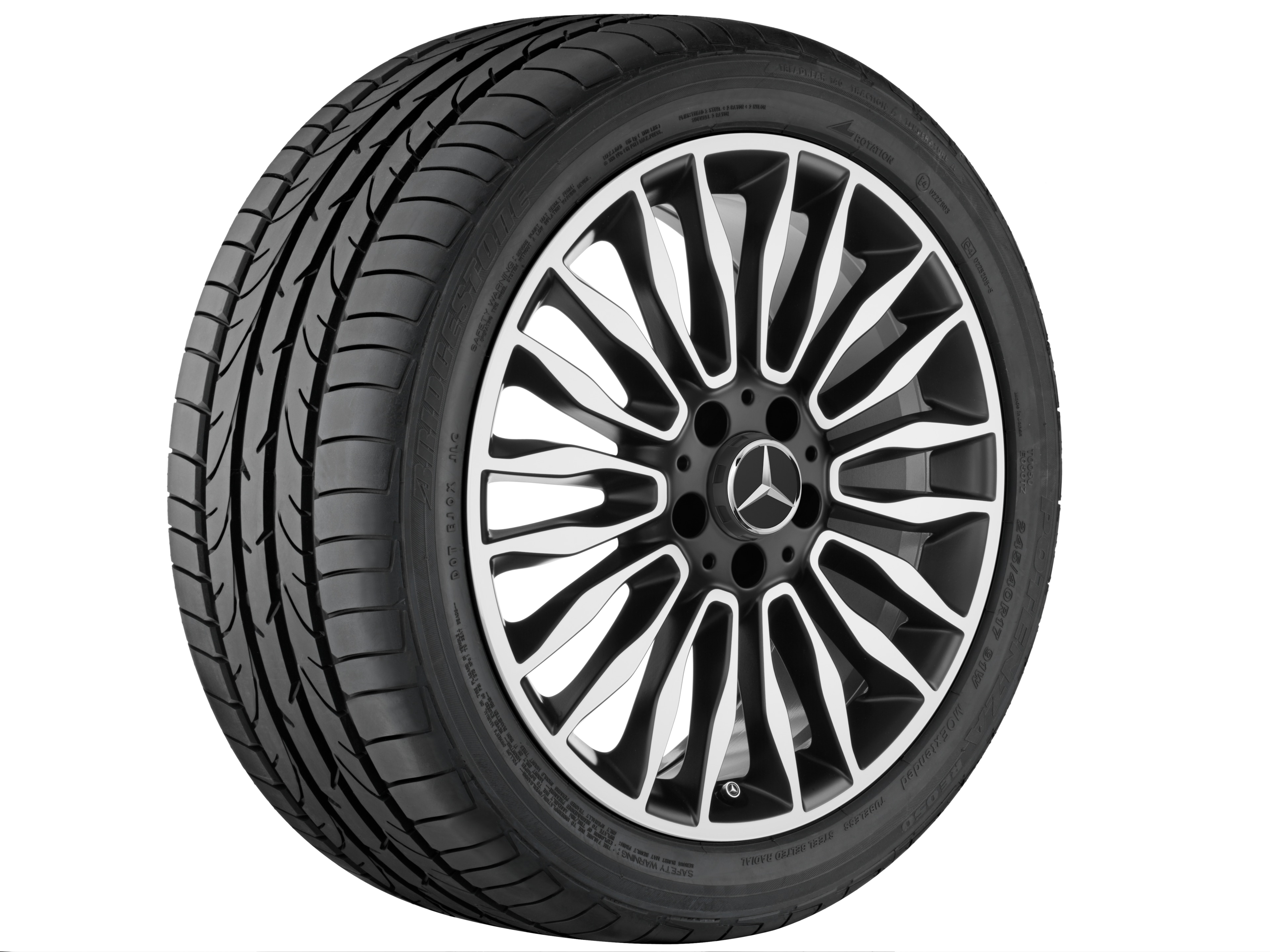 AMG Radnabenabdeckung, im Zentralverschlussdesign, für Zentrierloch-Durchmesser 71,8 mm - schwarz matt