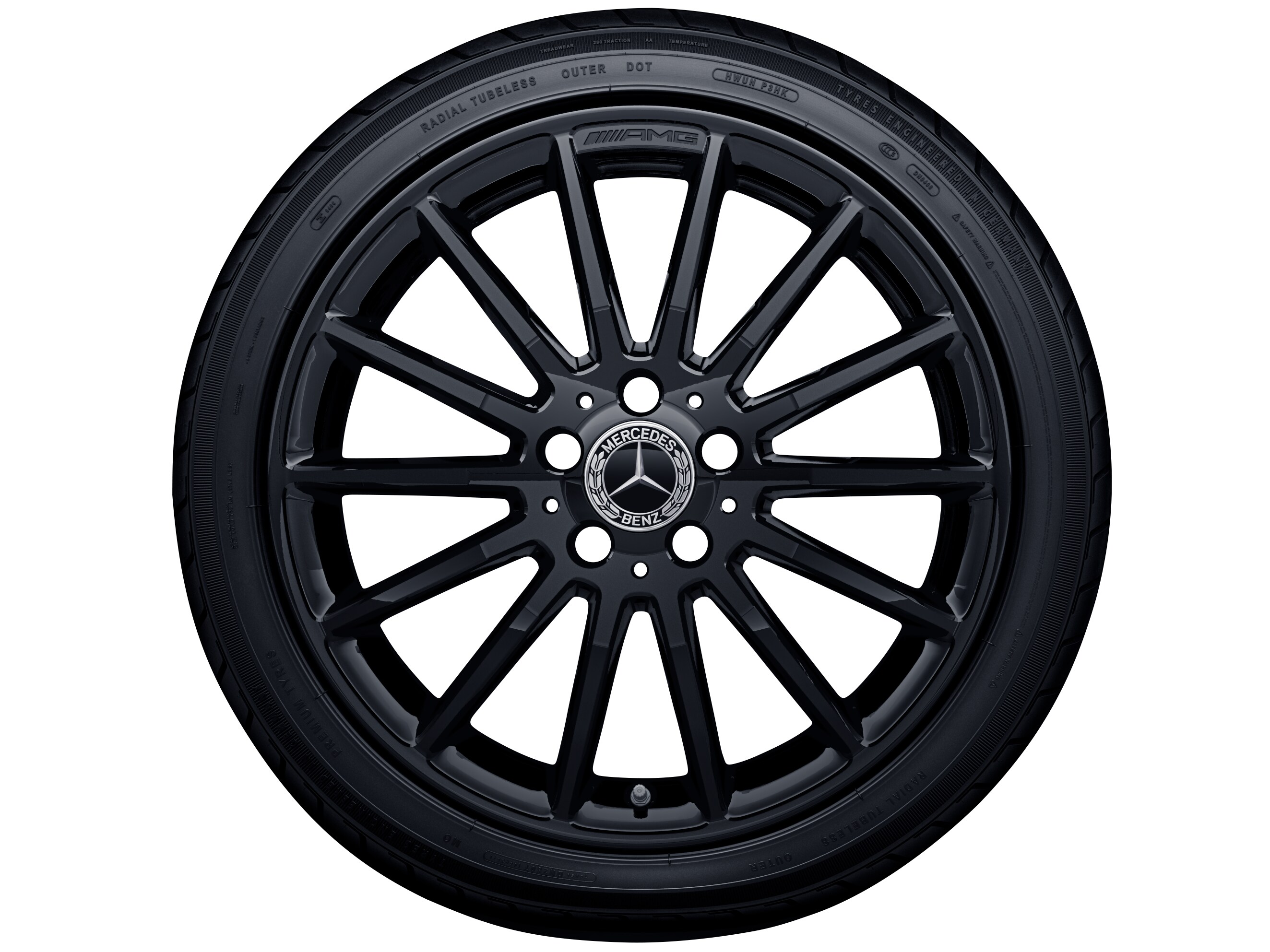 AMG multi-spoke wheel, 45.7 cm (18-inch) - 7,5 J x 18 ET 52, black, glossy