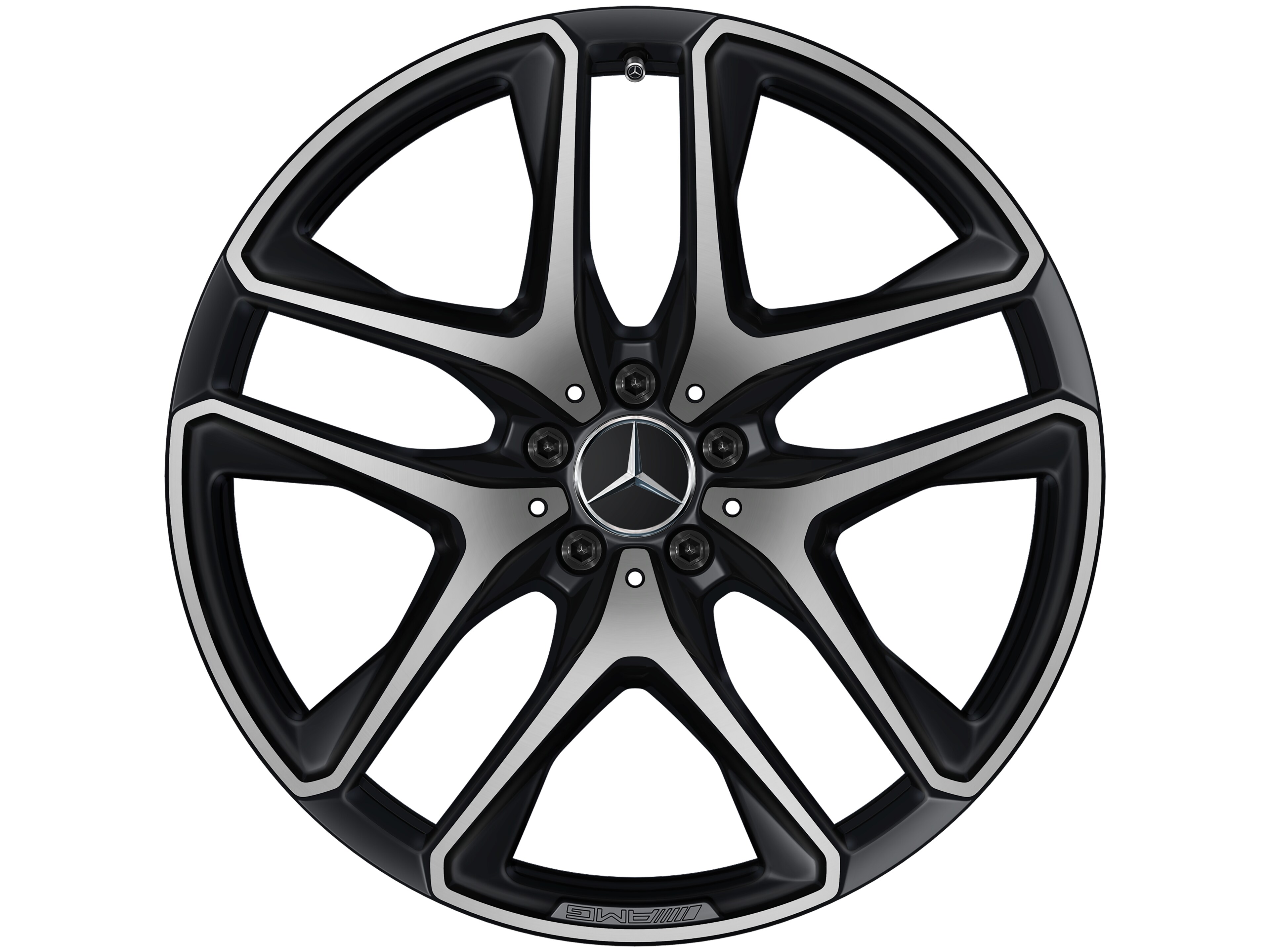 AMG 5-twin-spoke wheel, 53.3 cm (21-inch) - 10 J x 21 ET 51, matt black, high-sheen