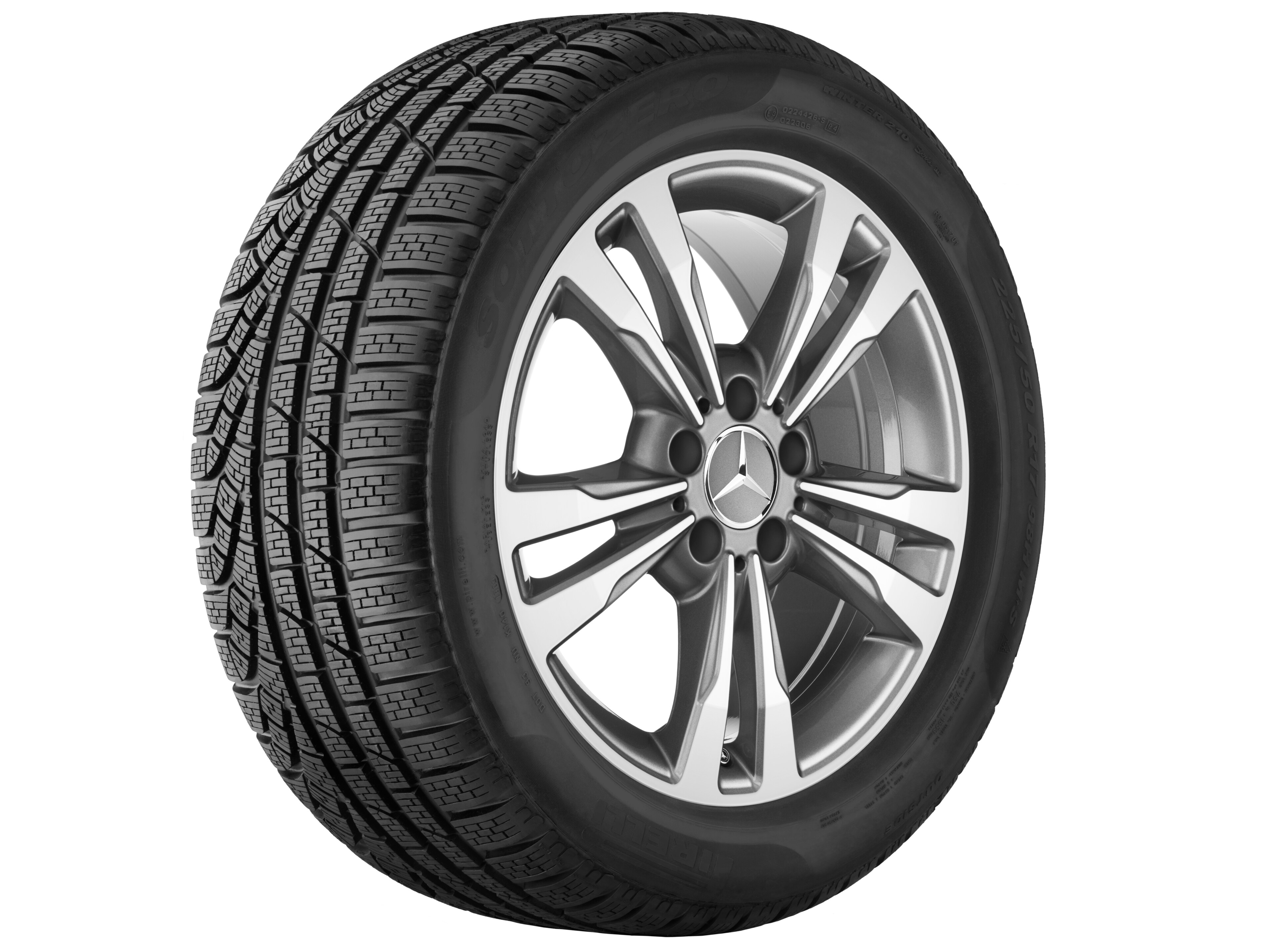 5-twin-spoke wheel, 43.2 cm (17-inch), High-sheen finish - 8 J x 17 ET 48, himalaya grey, high-sheen