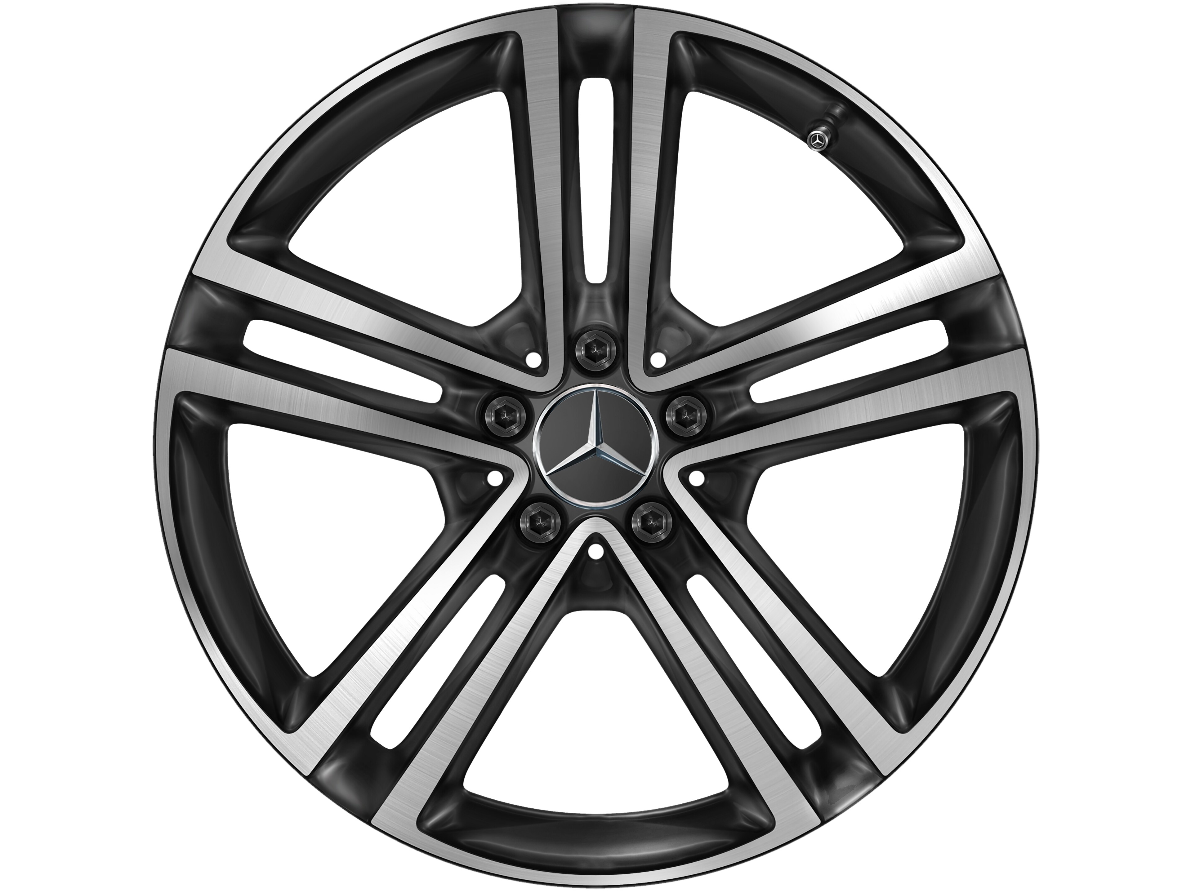 5-twin-spoke wheel, 48.3 cm (19-inch), High-sheen finish - 8 J x 19 ET 38, black, high-sheen