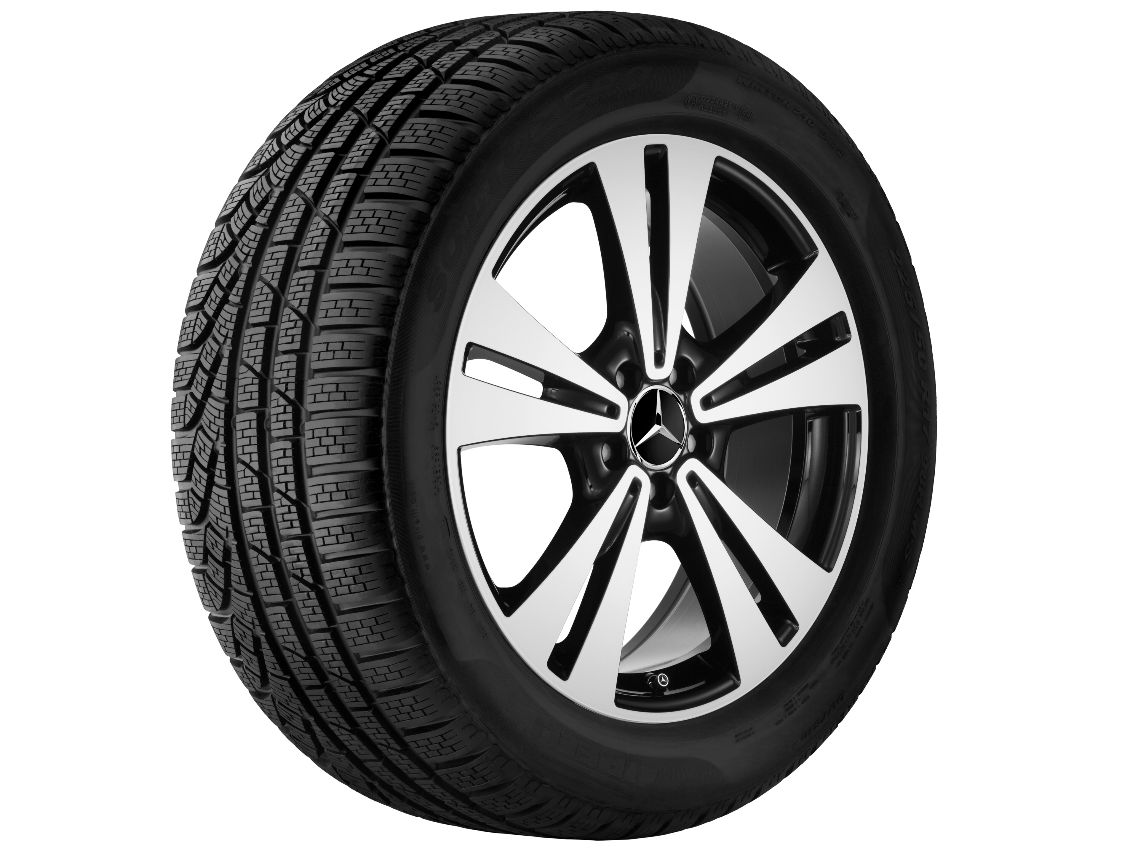 5-twin-spoke wheel, 48.3 cm (19-inch), High-sheen finish - 7,5 J x 19 ET 44, black, high-sheen