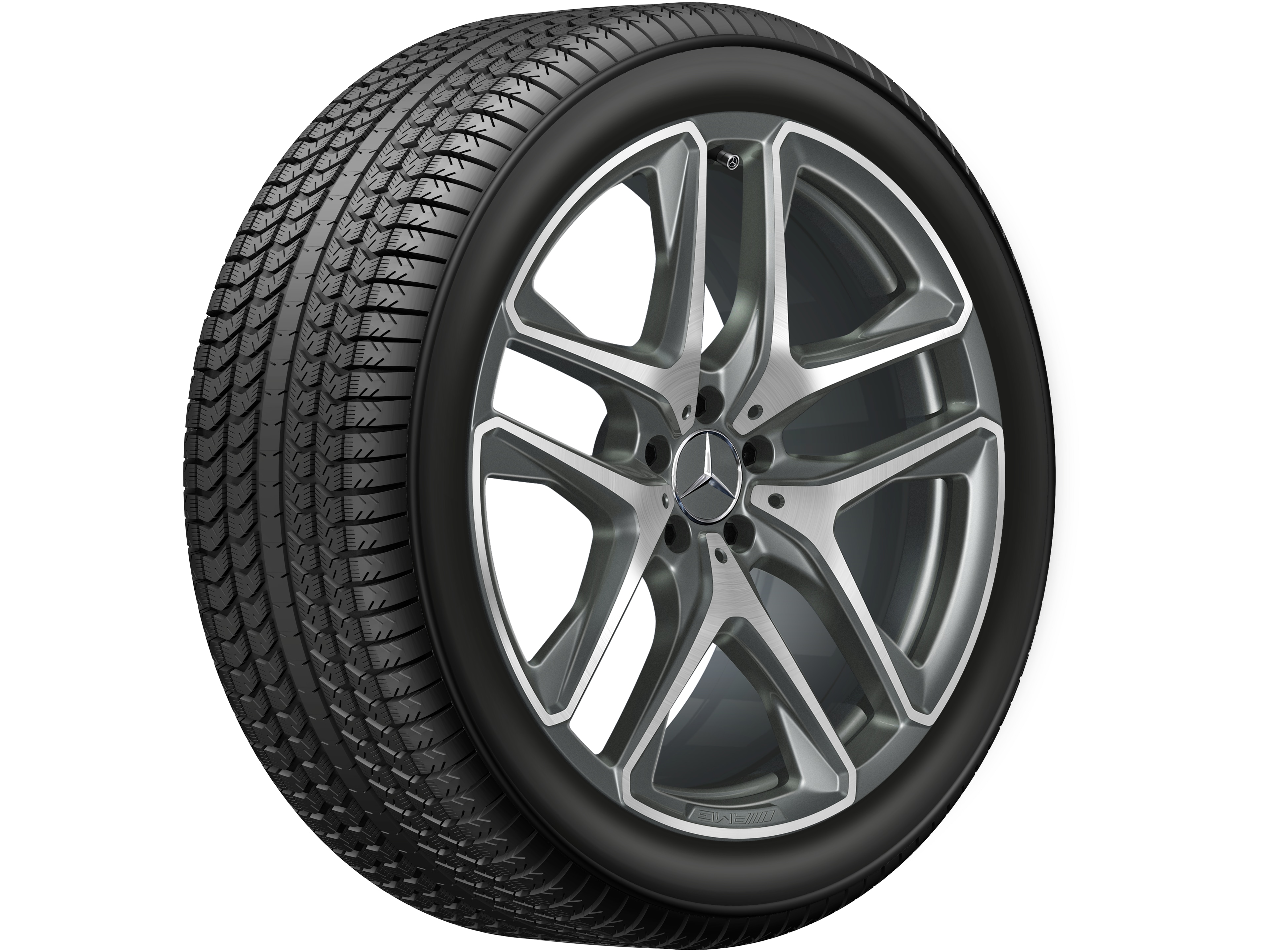 AMG 5-twin-spoke wheel, 53.3 cm (21-inch) - 11 J x 21 ET 47, titanium grey, high-sheen
