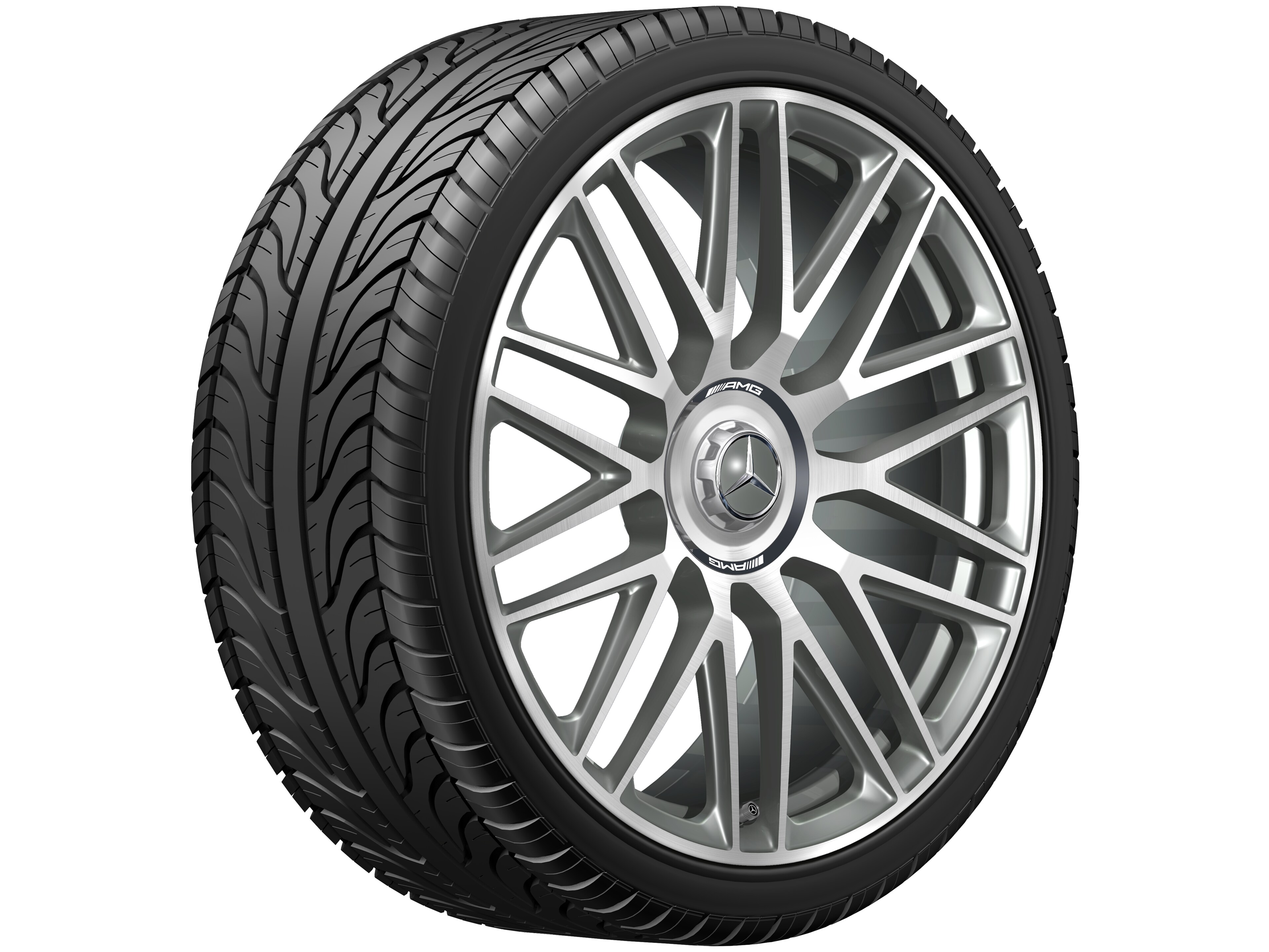 AMG forged wheel in 10-spoke design, 53.3 cm (21-inch) - 11 J x 21 ET 67, titanium grey, high-sheen