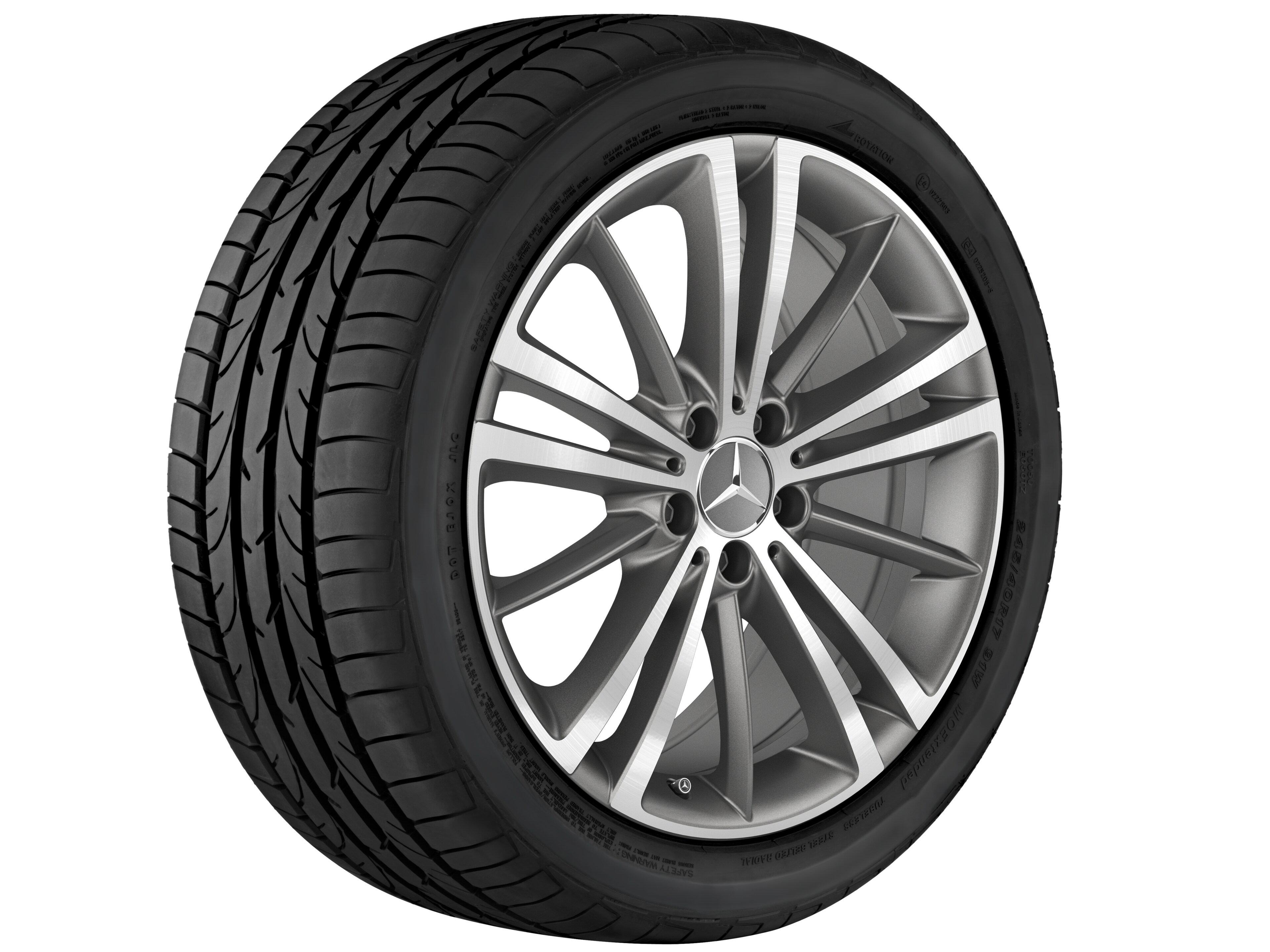 5-twin-spoke wheel, with additional spokes, 48.3 cm (19-inch) - 8 J x 19 ET 33, matt himalaya grey, high-sheen