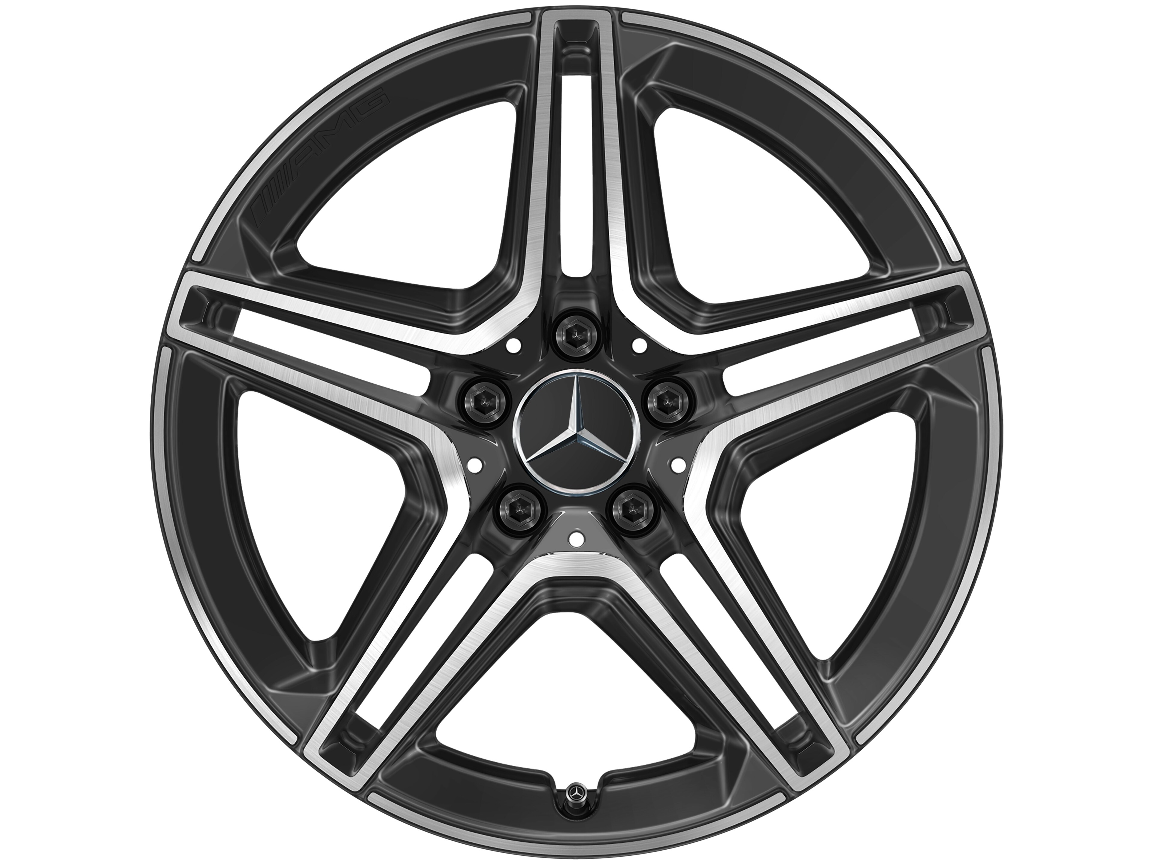 AMG 5-twin-spoke wheel, 45.7 cm (18-inch) - 7,5 J x 18 ET 49, black, high-sheen
