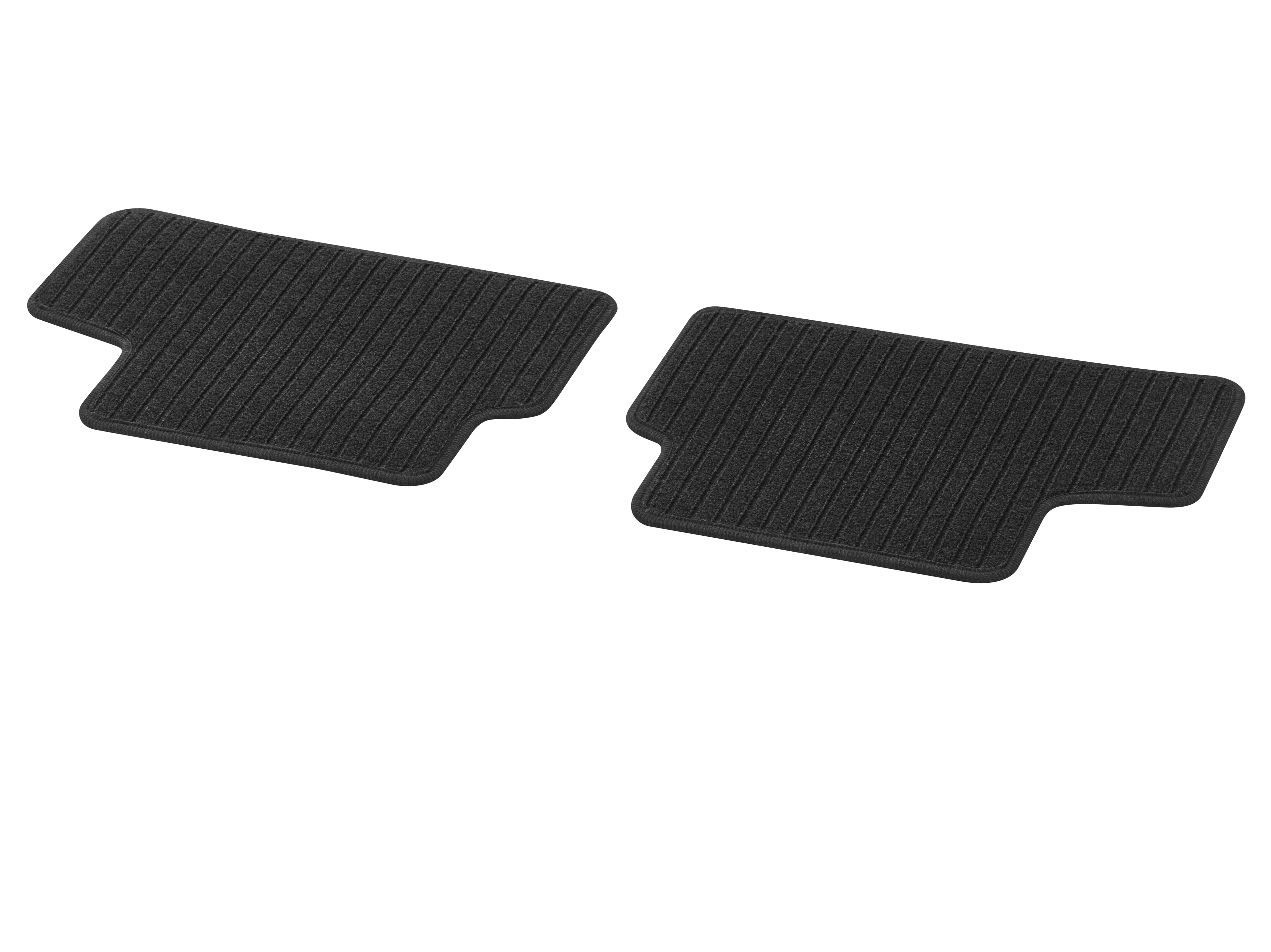 Ribbed mats, CLASSIC, Rear, Set of 2 - LHD/RHD, black