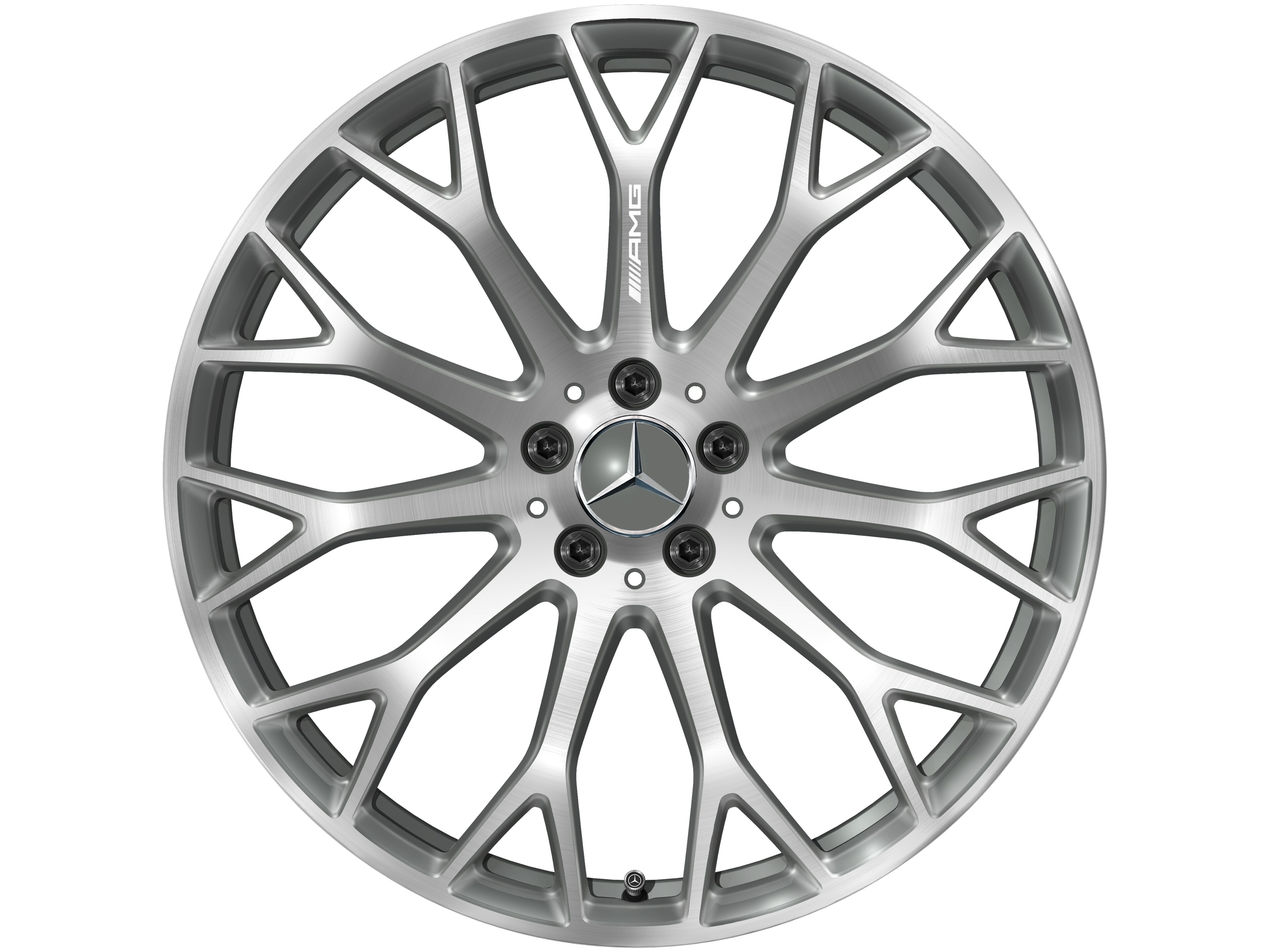AMG cross-spoke wheel, 53.3 cm (21-inch) - 9,5 J x 21 ET 56, titanium grey, high-sheen