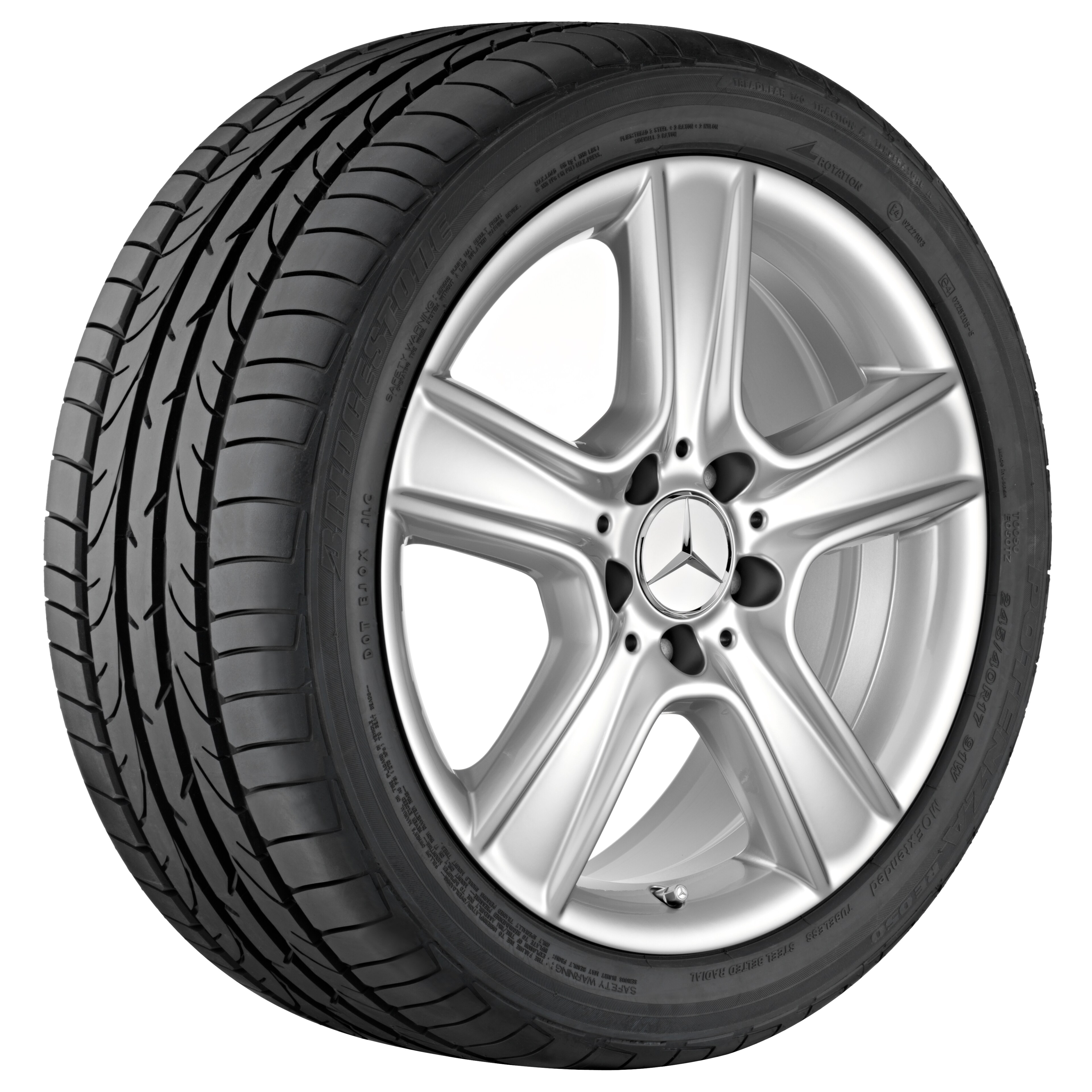 5-spoke wheel, Proserpina, 43.2 cm (17-inch) - 7,5 J x 17 ET 47, sterling silver