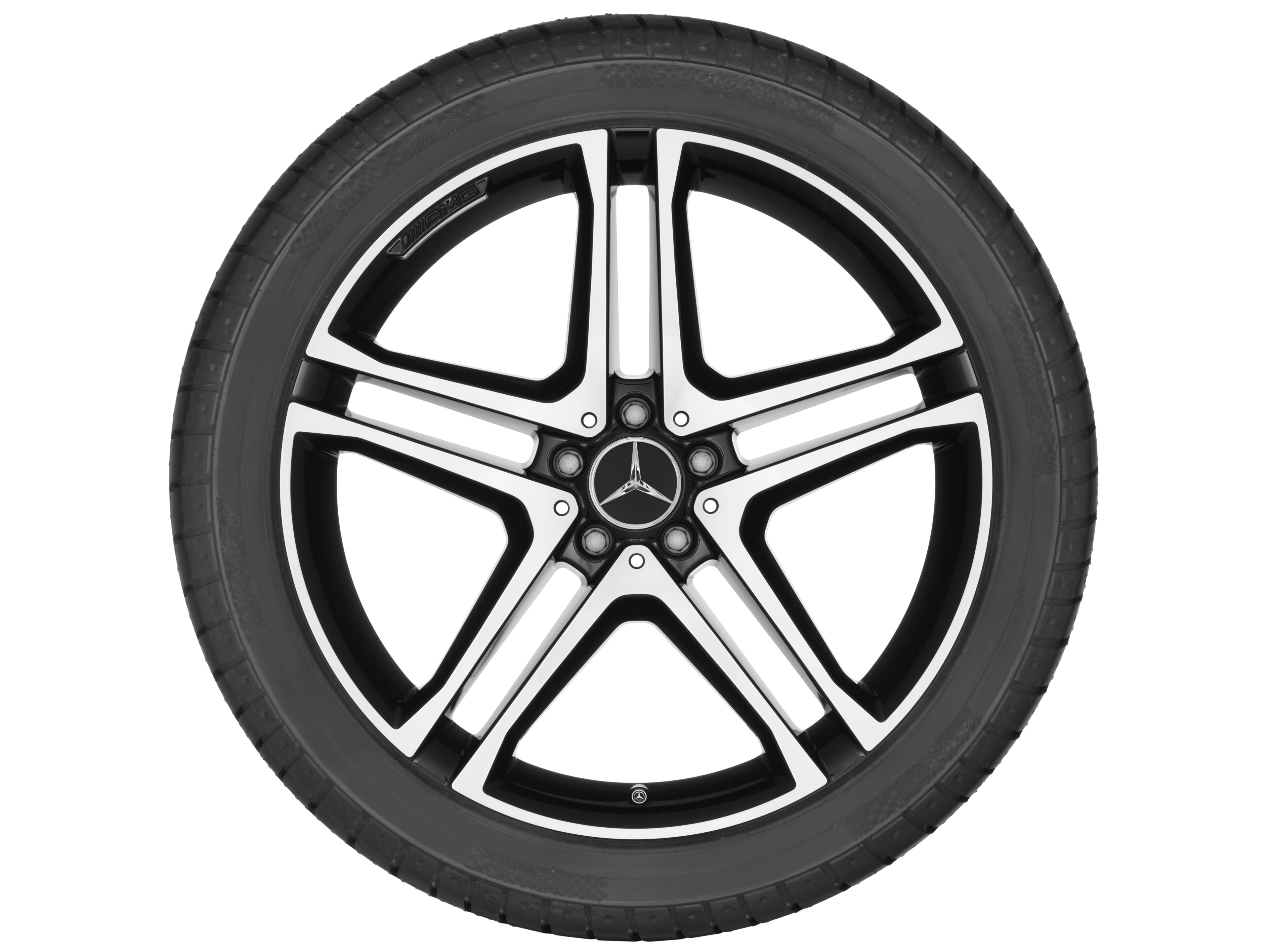AMG 5-twin-spoke wheel, 53.3 cm (21-inch) - 9 J x 21 ET 53, black, high-sheen