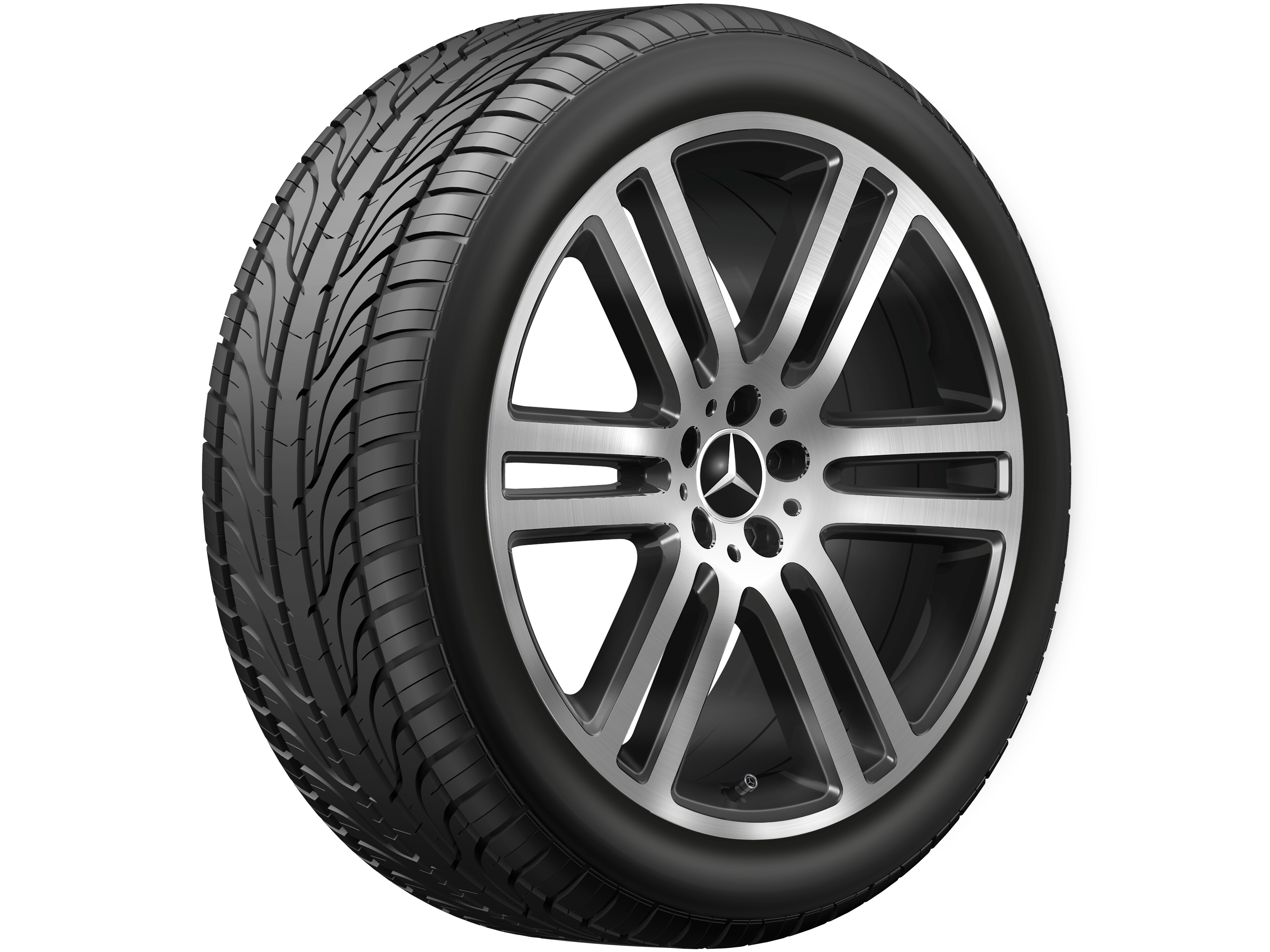 6-twin-spoke wheel, 53.3 cm (21-inch), High-sheen finish - 11 J x 21 ET 49, black, high-sheen