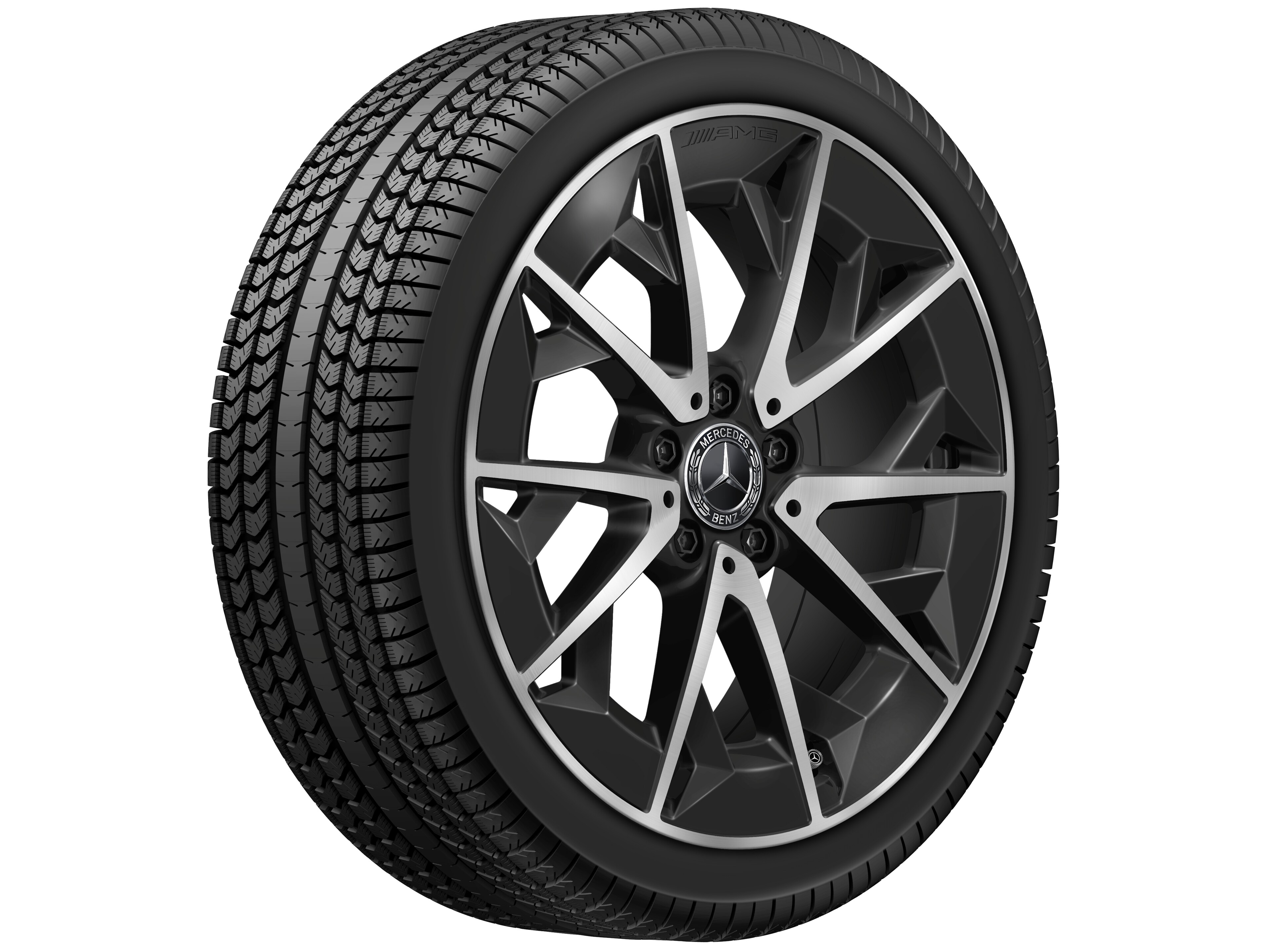 AMG light-alloy wheel, in cross-spoke design, 48.3 cm (19-inch) - 7,5 J x 19 ET 48,4, black, high-sheen