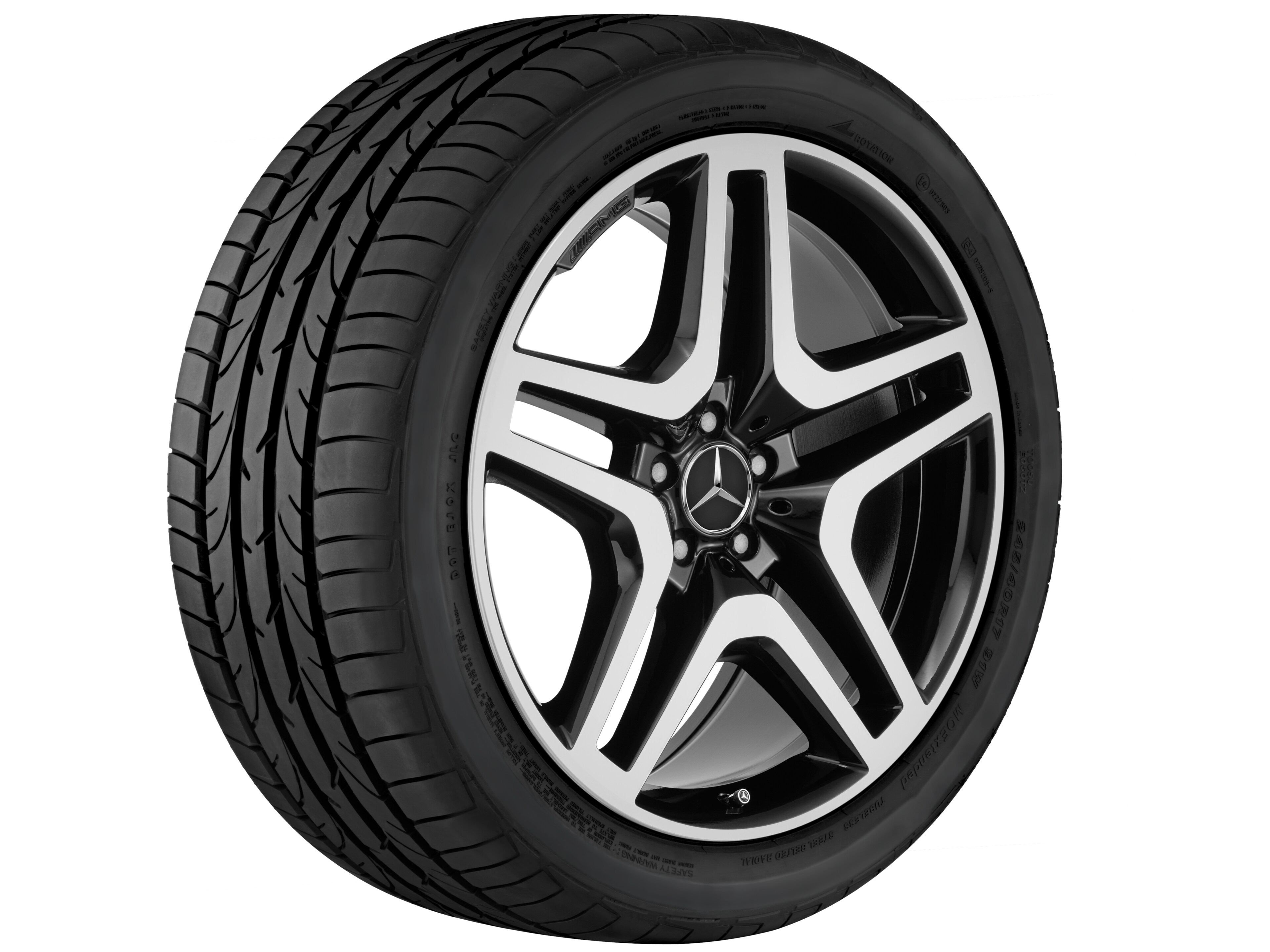 AMG 5-twin-spoke wheel, 53.3 cm (21-inch) - 10 J x 21 ET 46, black, high-sheen