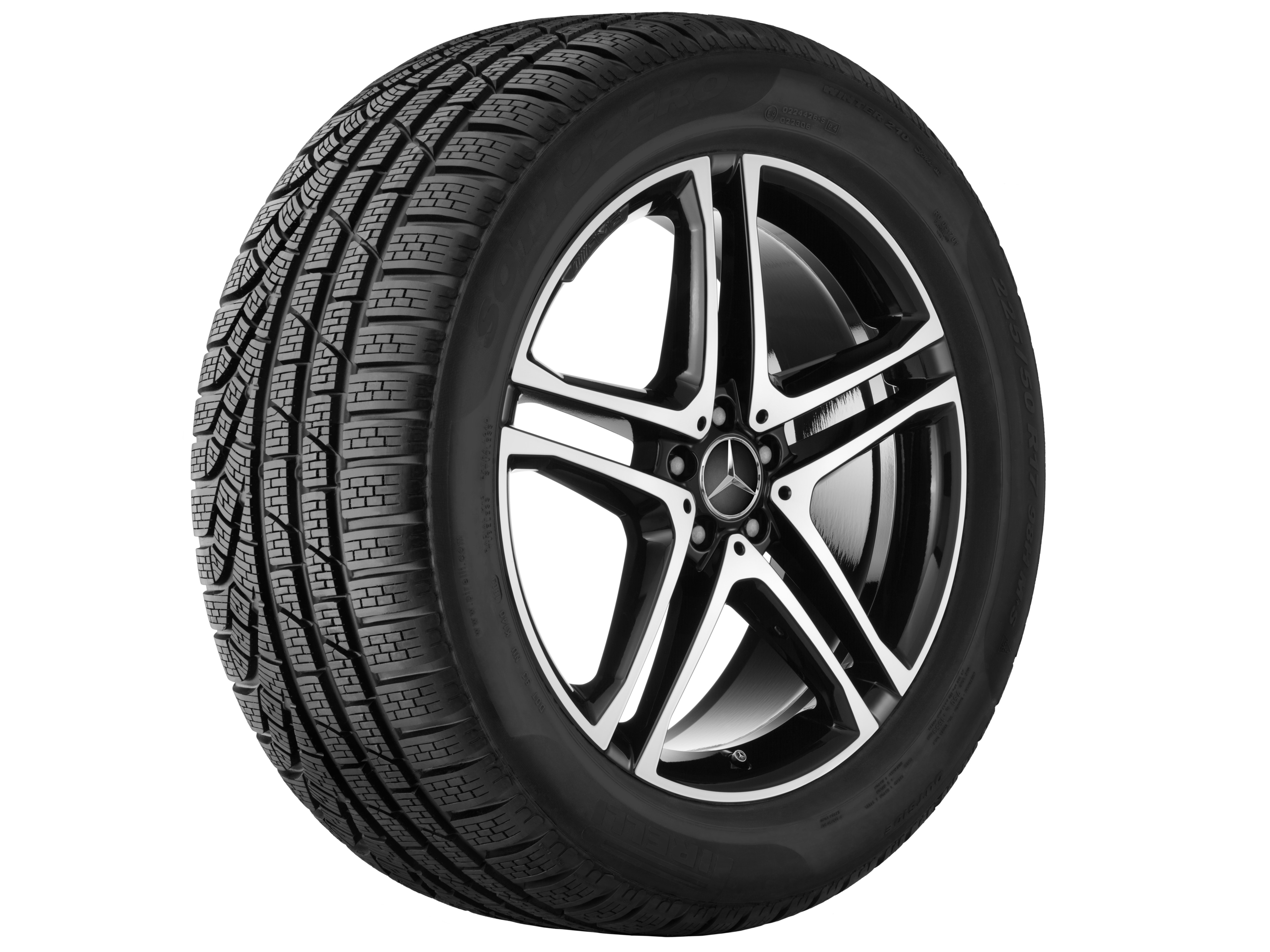 AMG 5-twin-spoke wheel, 53.3 cm (21-inch) - 9 J x 21 ET 53, black, high-sheen