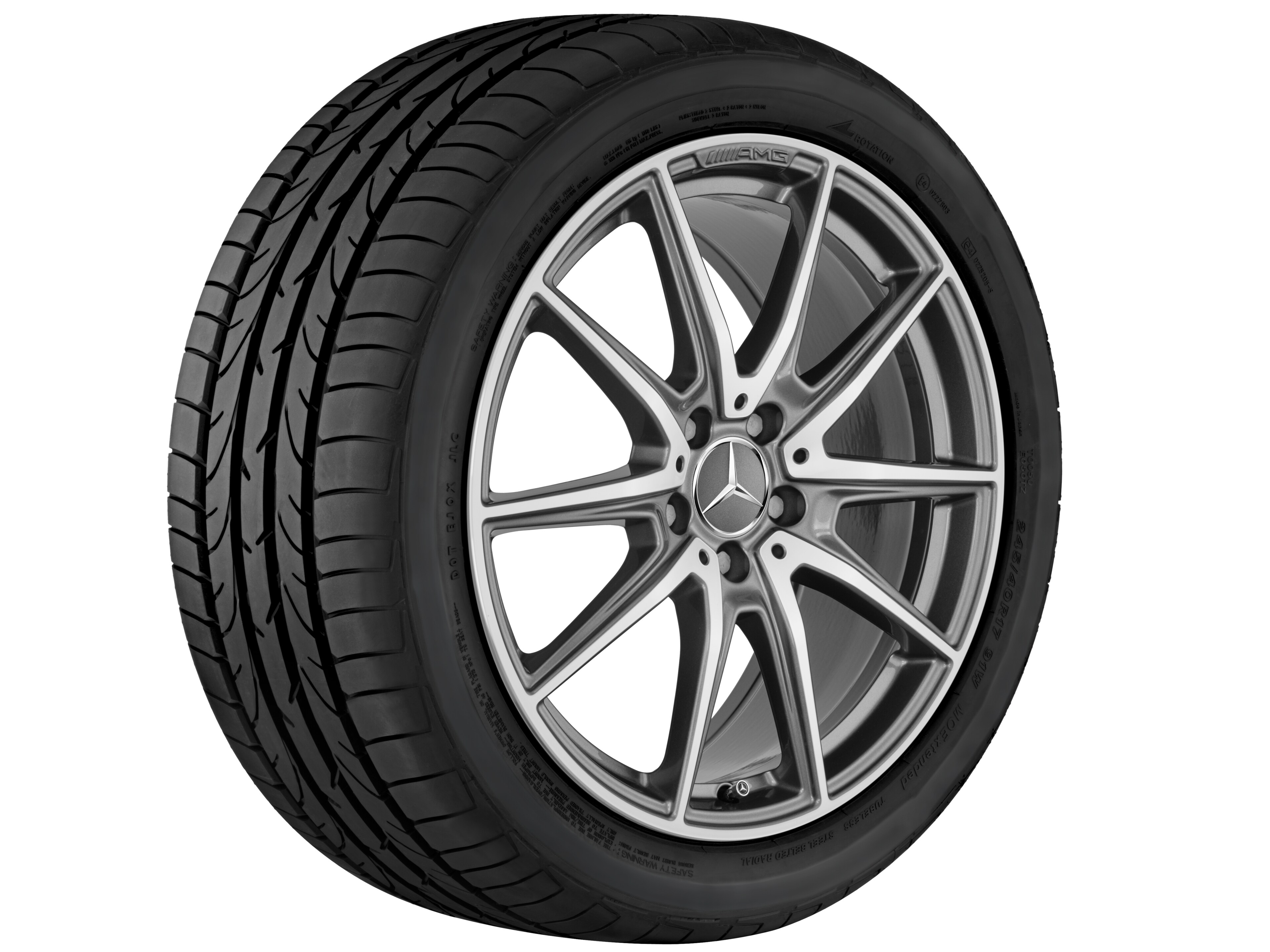 AMG 10-spoke wheel, 48.3 cm (19-inch) - 9 J x 19 ET 61, titanium grey, high-sheen