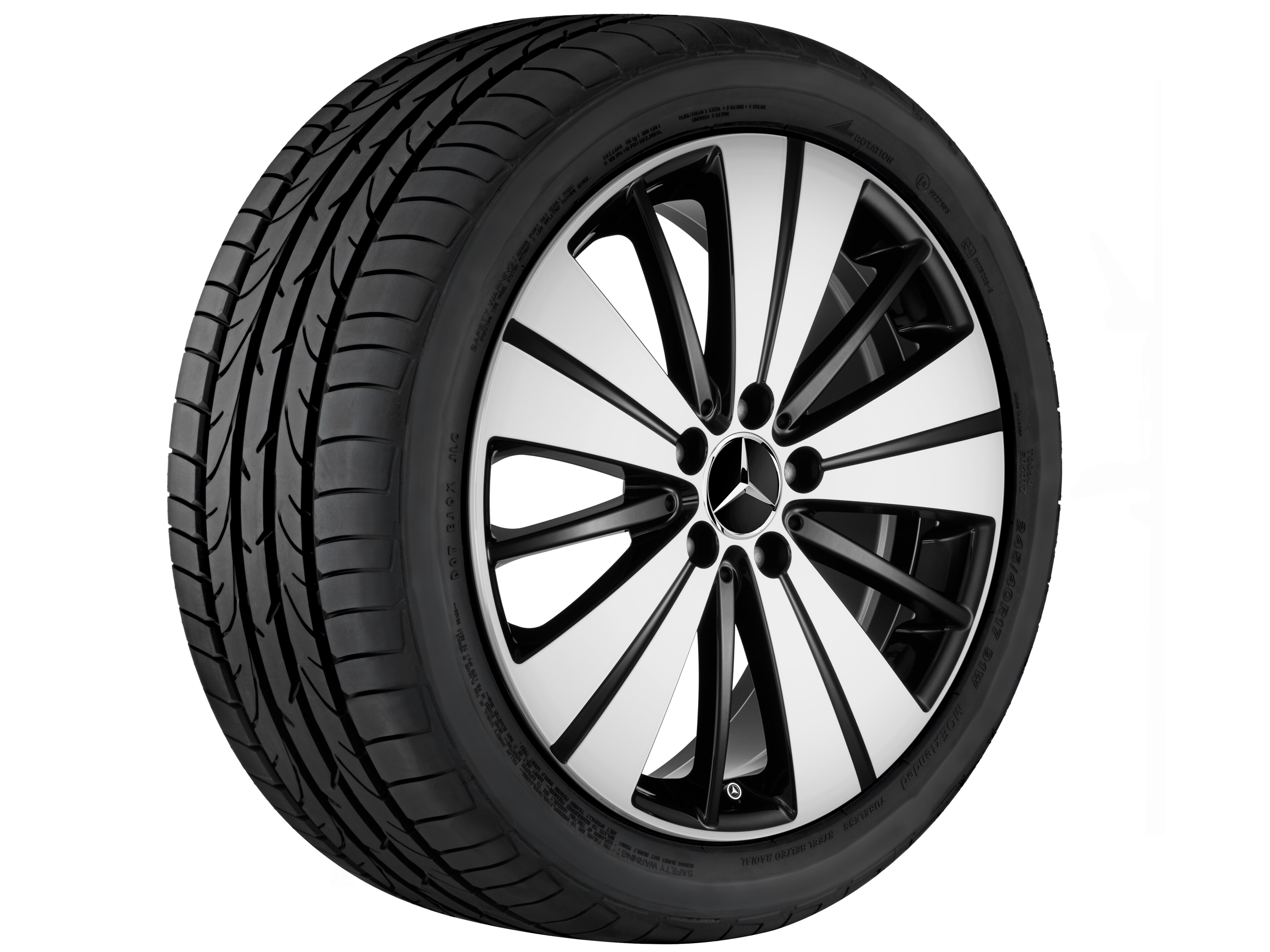 5-twin-spoke wheel, 45.7 cm (18-inch), High-sheen finish - 7,5 J x 18 ET 52, black, high-sheen