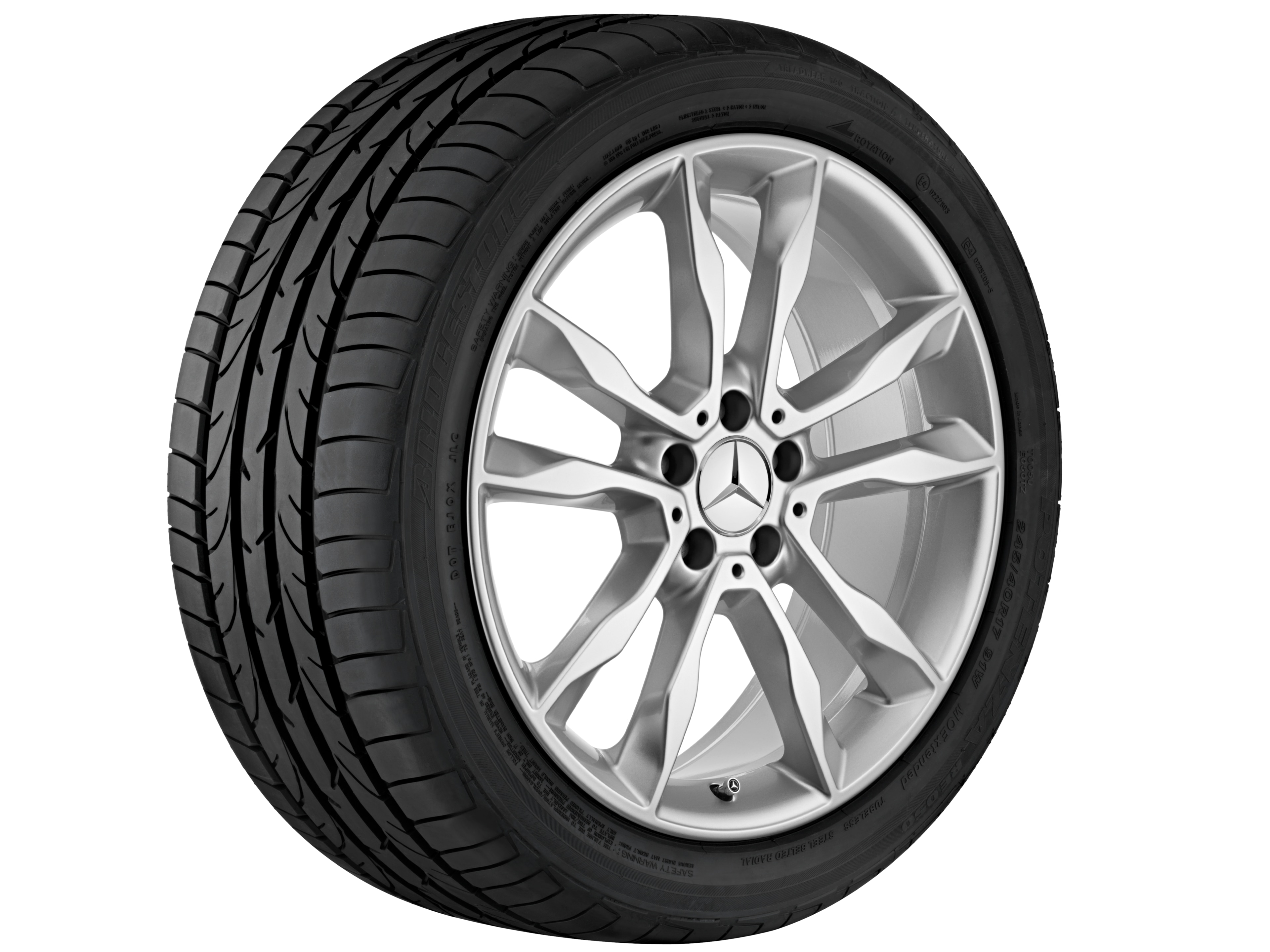 5-twin-spoke wheel, 48.3 cm (19-inch) - 8 J x 19 ET 43,5, vanadium silver, painted